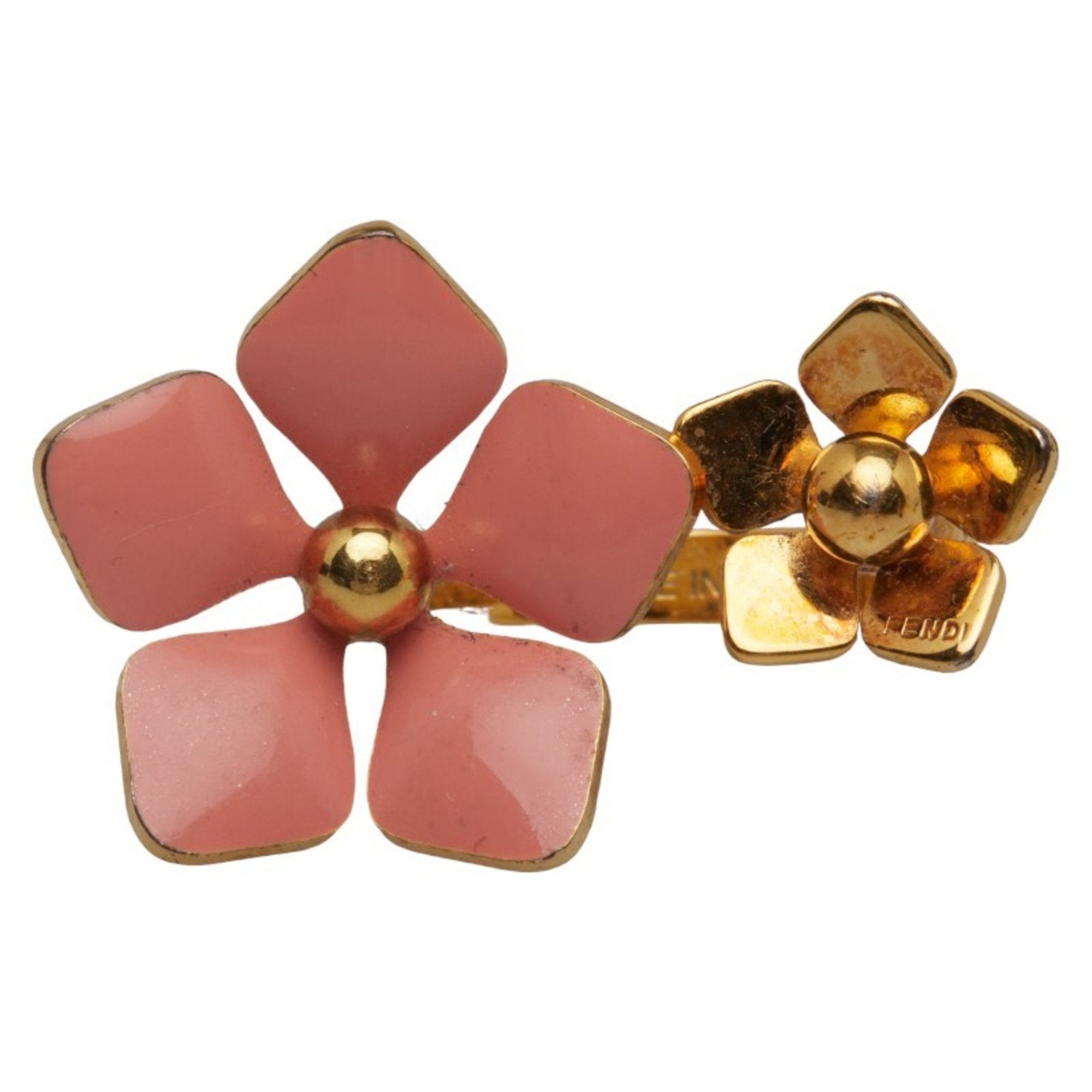Fendi Gold Pink Band Ring (Pre-Owned)