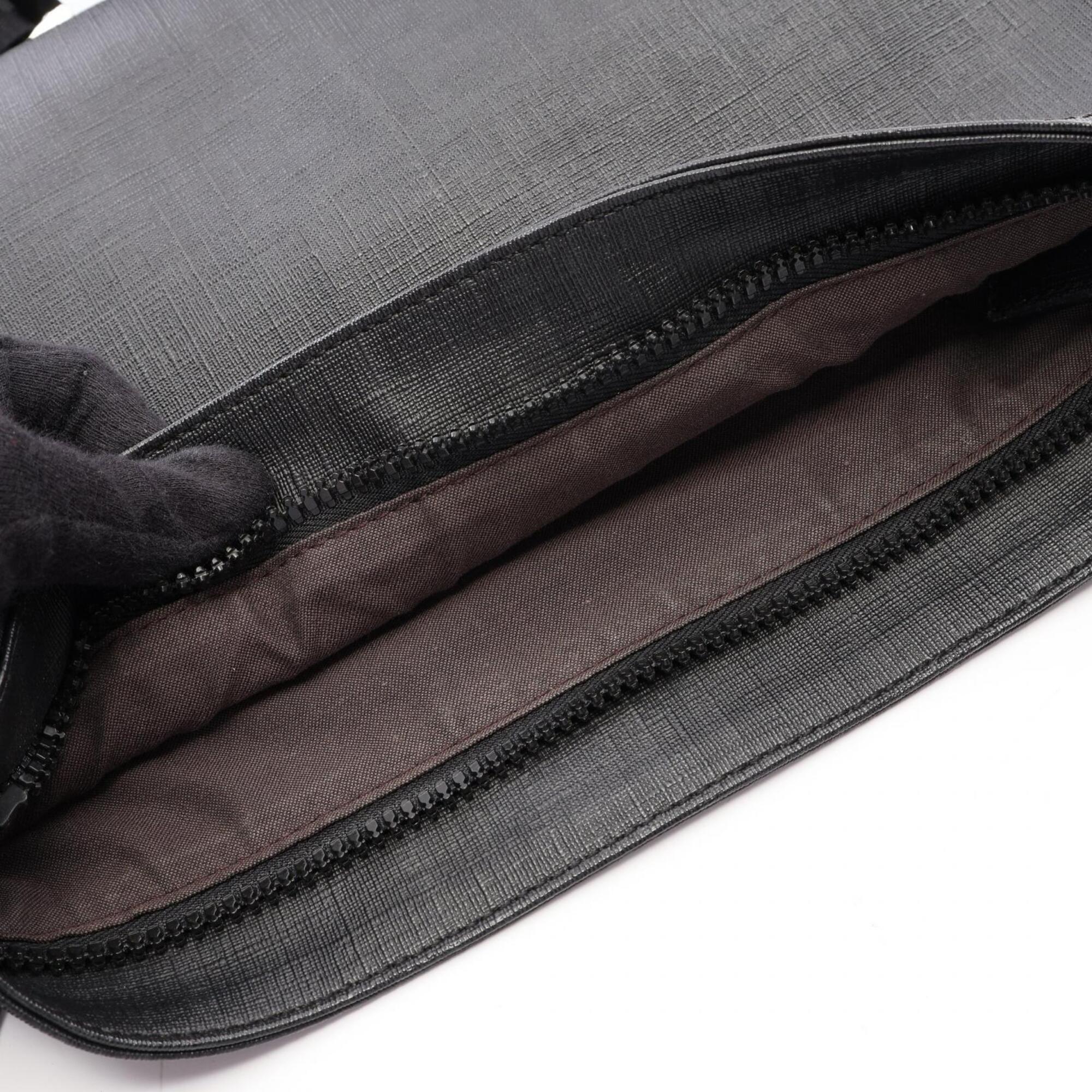 Fendi Zucca Black Coated Canvas Handbag Shoulder Bag (Pre-Owned)