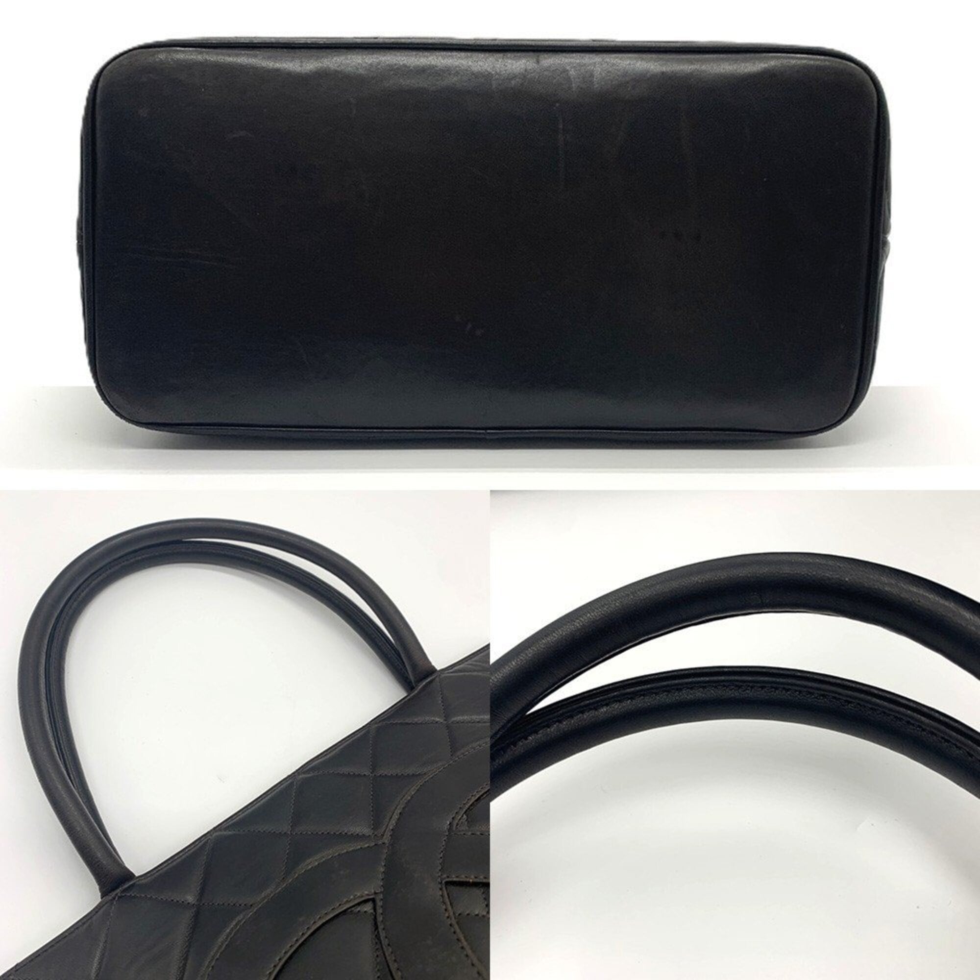 Chanel Matelasse Black Leather Tote Bag (Pre-Owned)