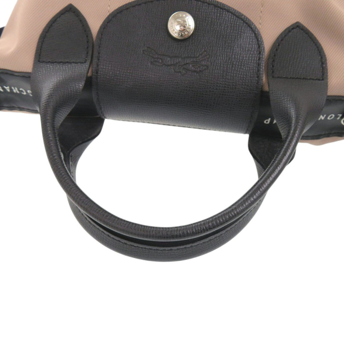 Longchamp Le Pliage Black Pink Nylon Canvas Leather Shoulder Bag (Pre-Owned)
