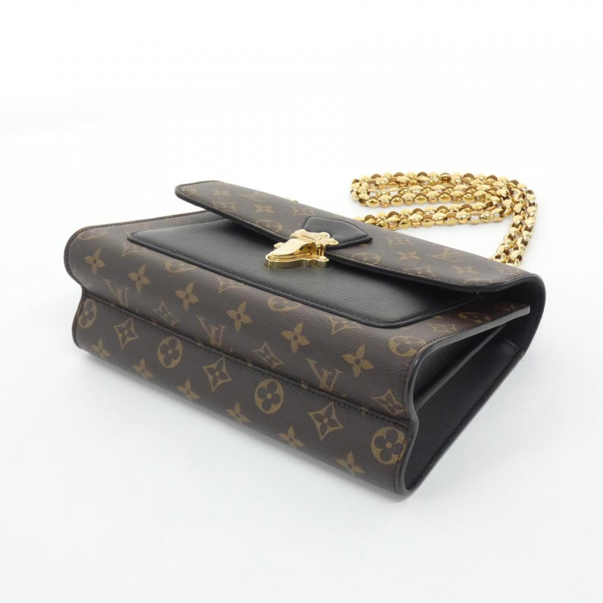 Louis Vuitton Black Brown Coated Canvas Shoulder Bag (Pre-Owned)
