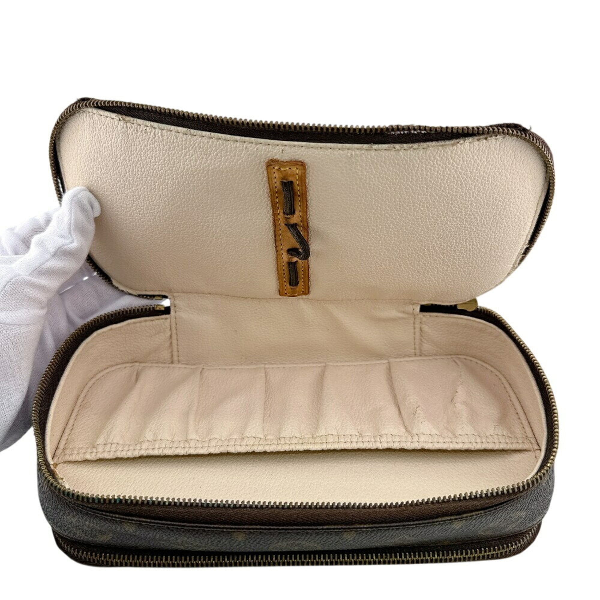 Louis Vuitton Monogram Brown Leather Pouch (Pre-Owned)