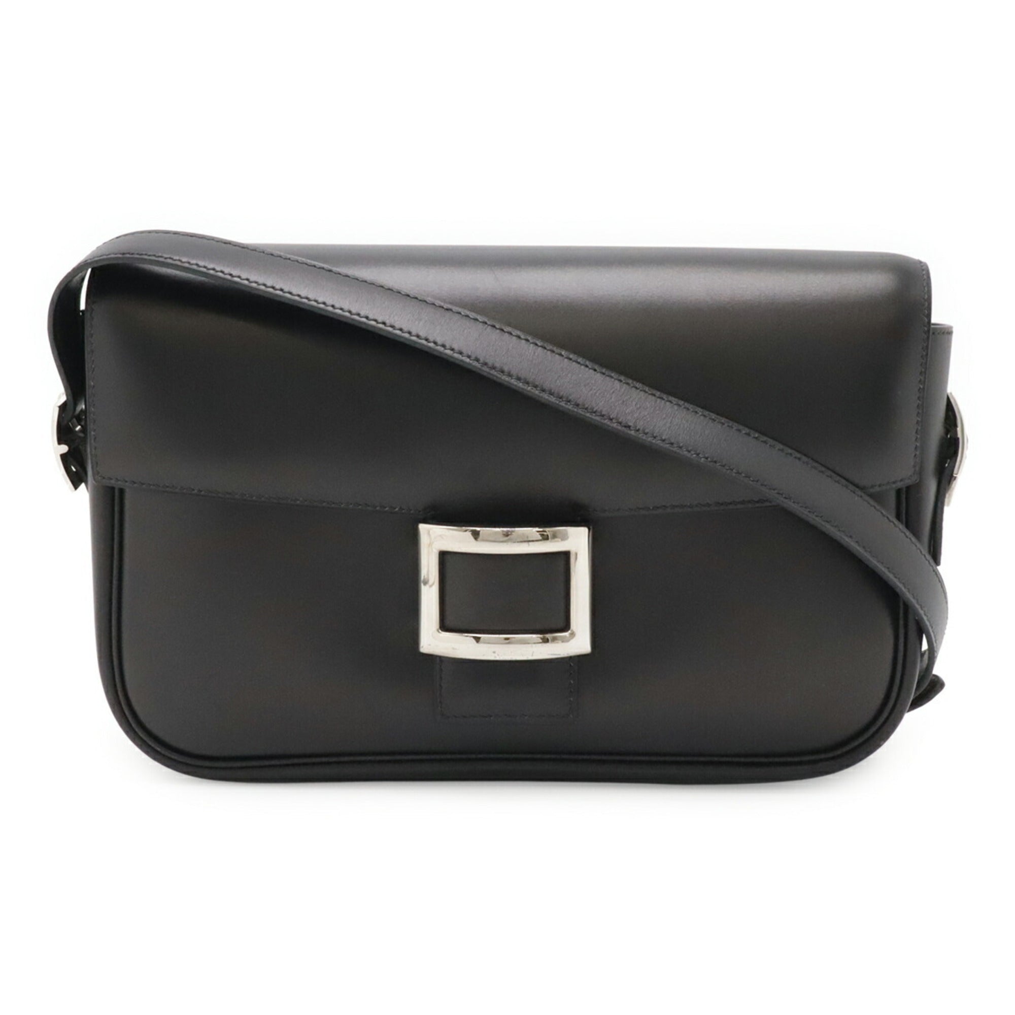 Hermes Black Box Calf Leather Shoulder Bag (Pre-Owned)
