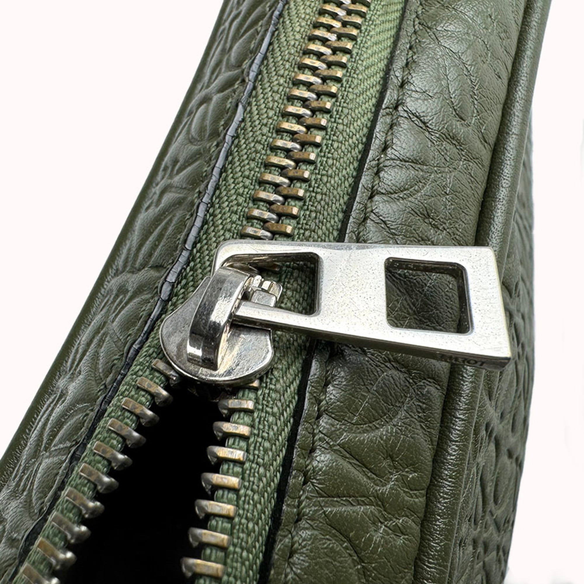 Loewe Khaki Leather Clutch Bag (Pre-Owned)