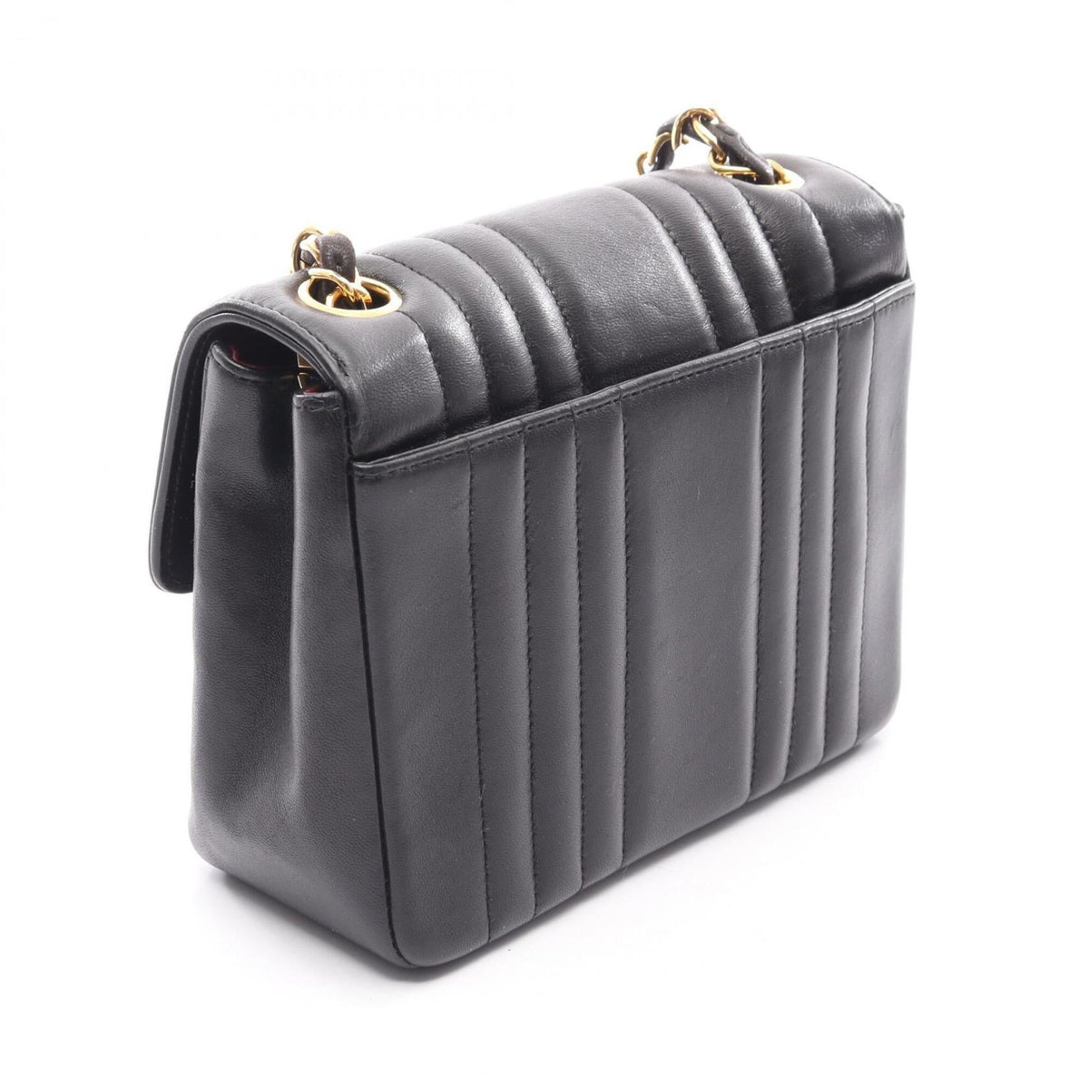 Chanel Black Leather Handbag Shoulder Bag (Pre-Owned)