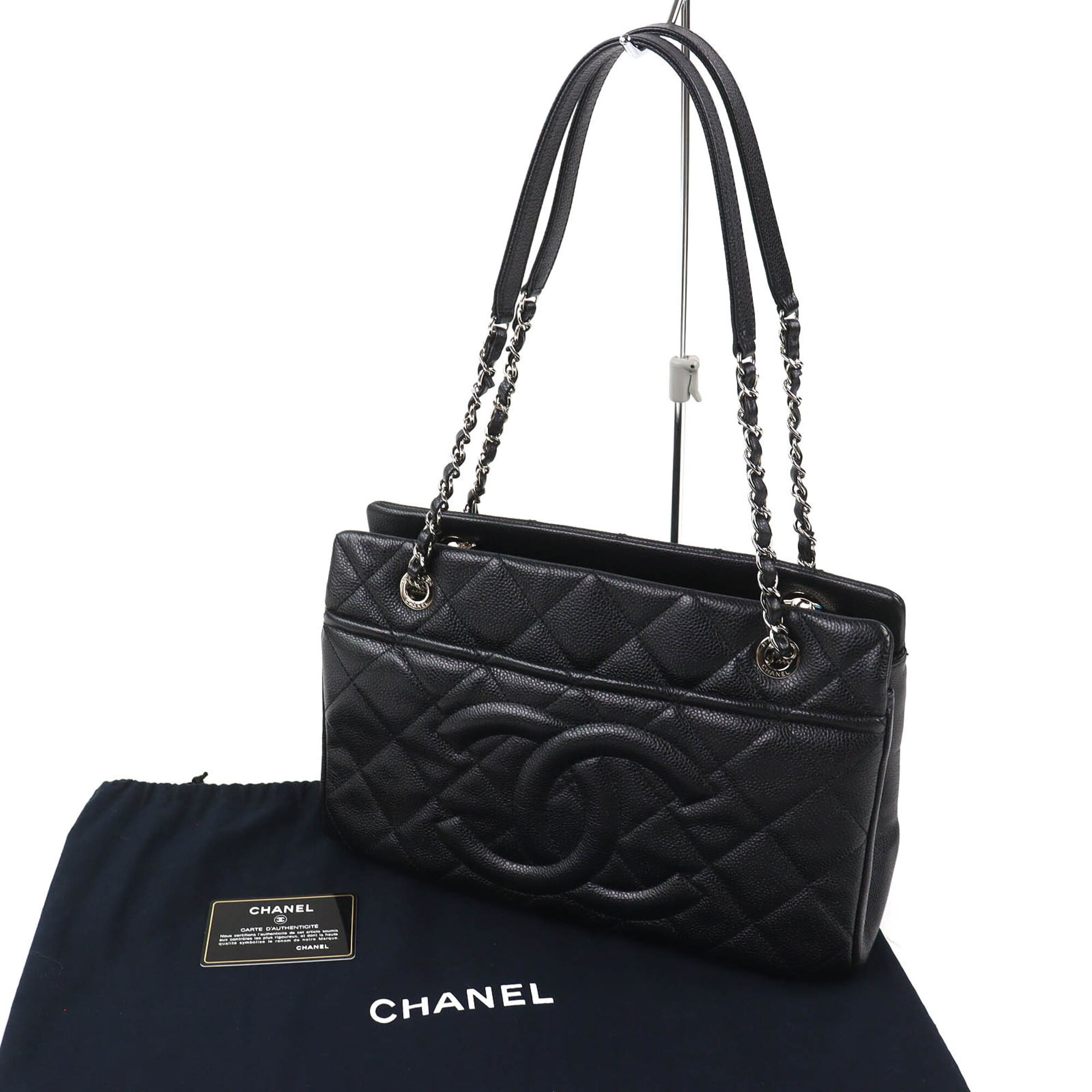 Chanel Matelasse Black Grained Calfskin Tote Bag (Pre-Owned)