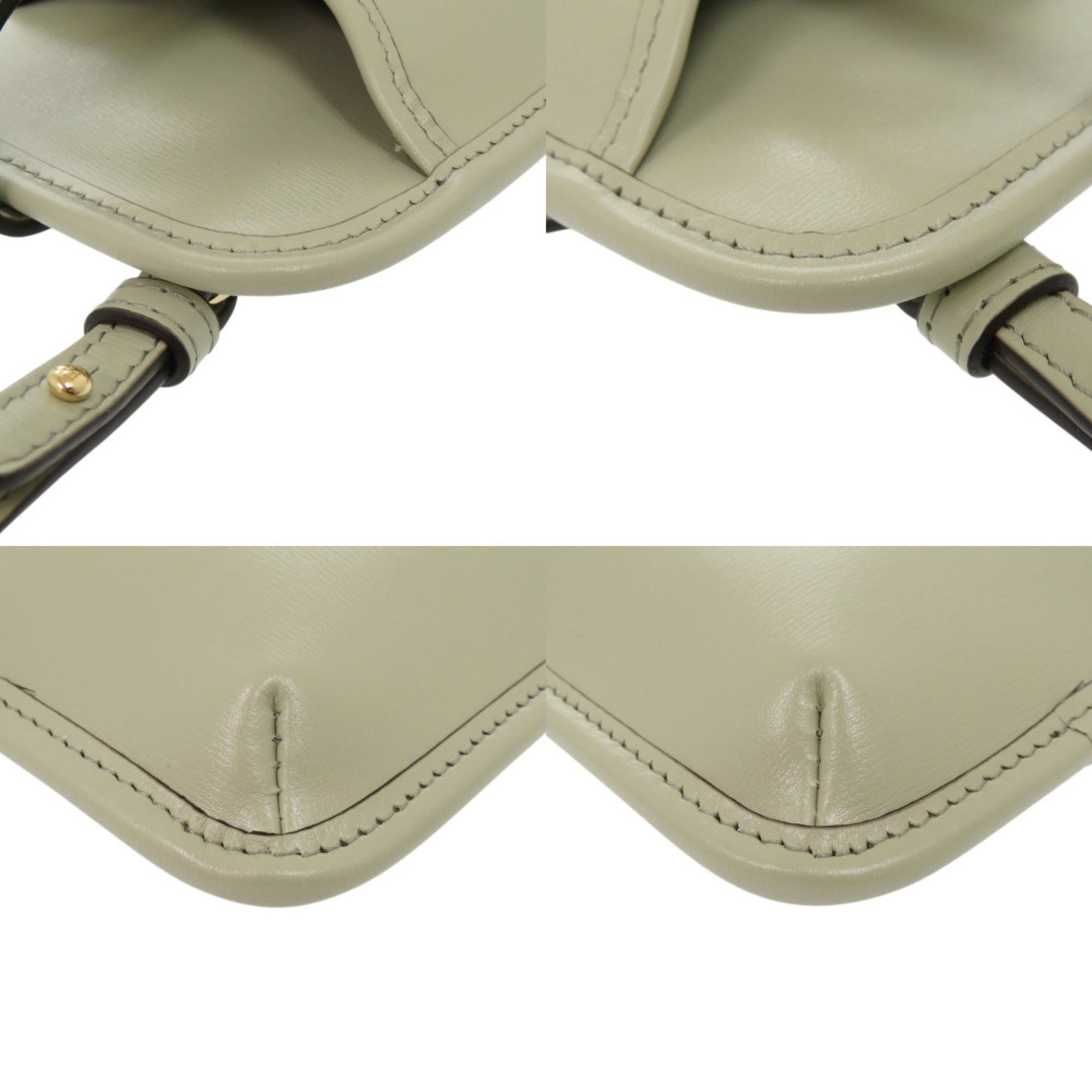 Fendi Green Leather Pouch Shoulder Bag (Pre-Owned)