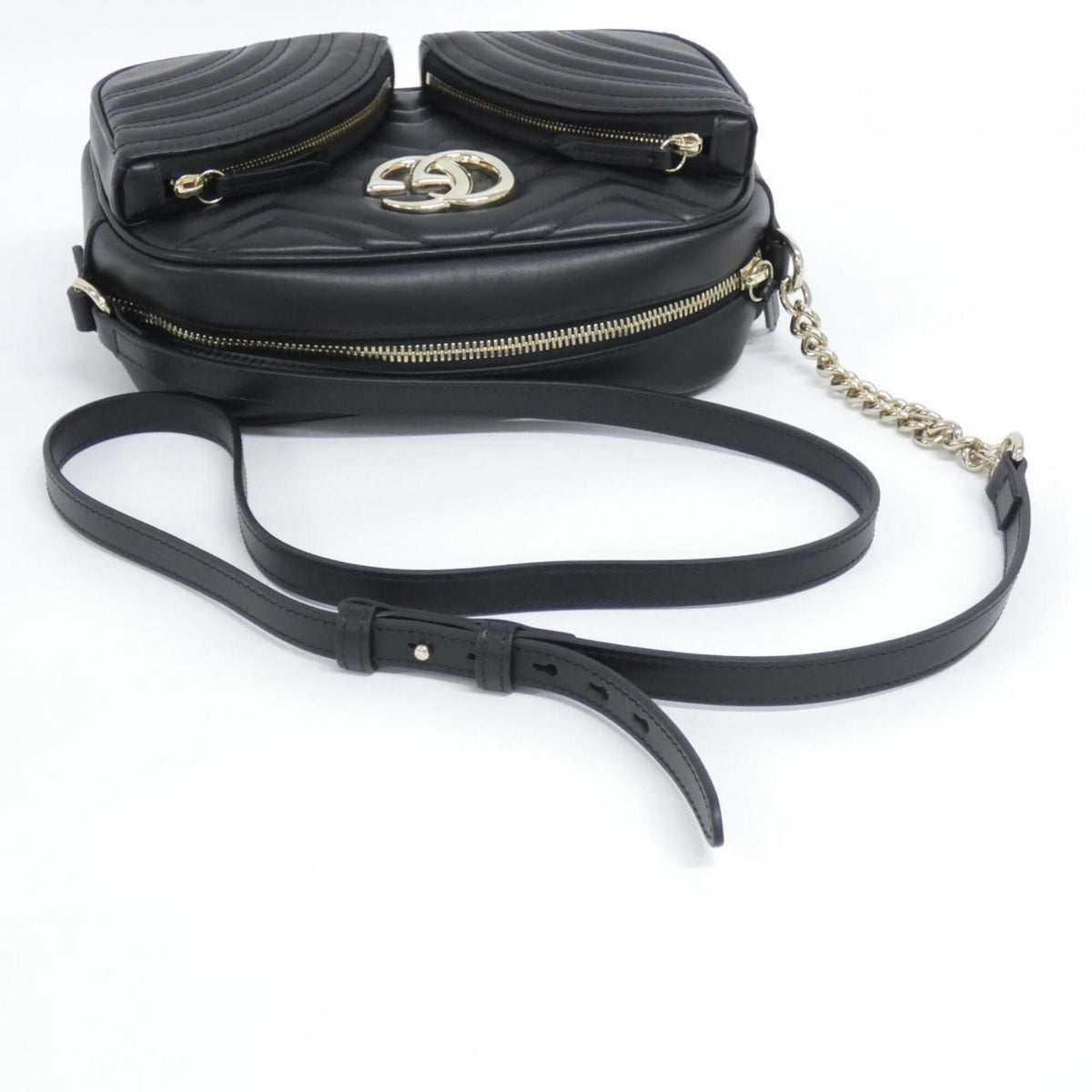 Gucci Gg Marmont Black Leather Shoulder Bag (Pre-Owned)
