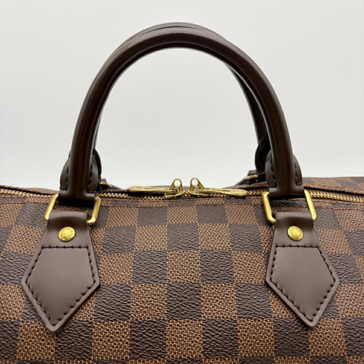 Louis Vuitton Damier Ebene Damier Canvas Leather Boston Bag Shoulder Bag (Pre-Owned)