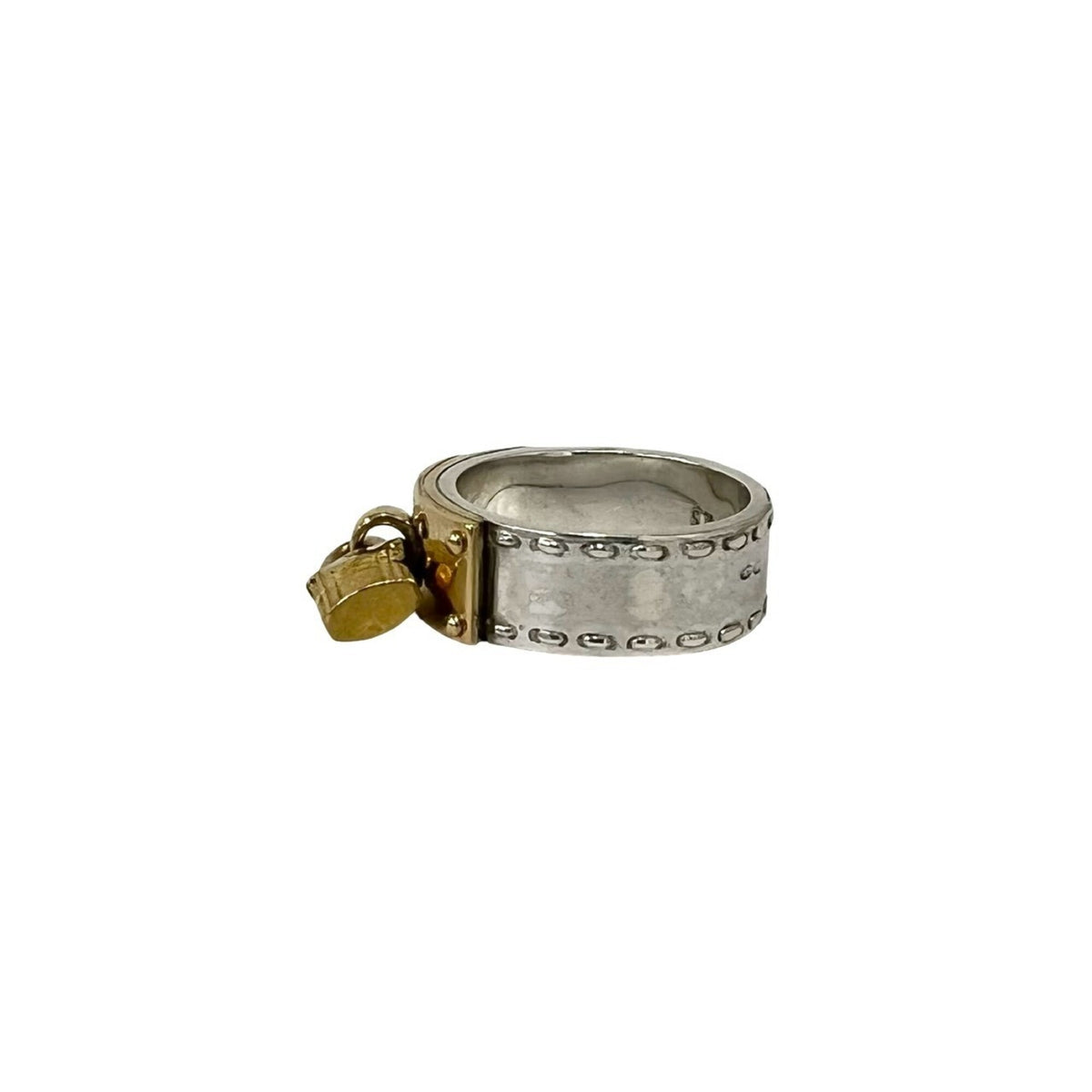 Hermes Gold Silver Yellow Gold (18K) Silver 925 Band Ring (Pre-Owned)