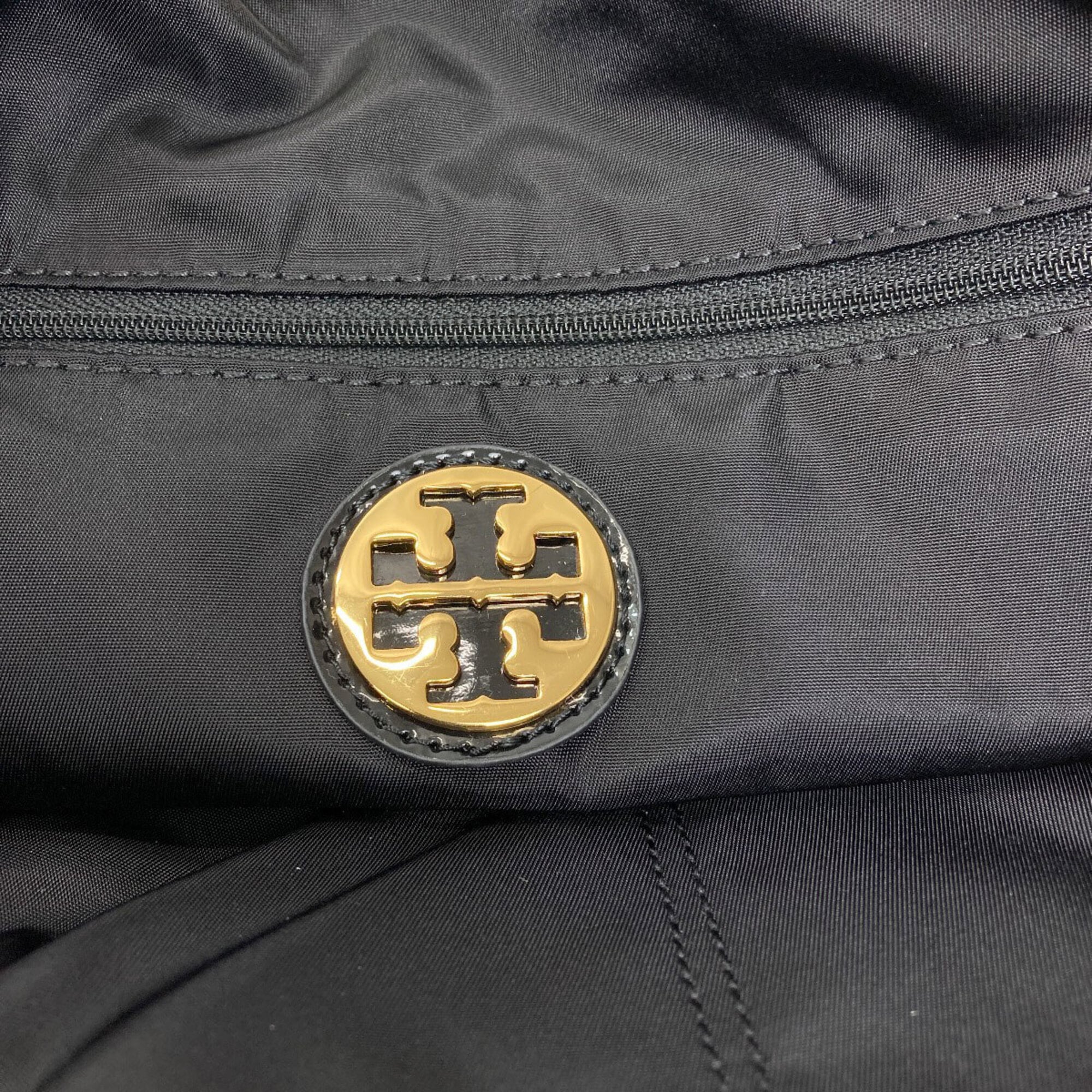 Tory Burch Black Nylon Patent Leather Tote Bag (Pre-Owned)