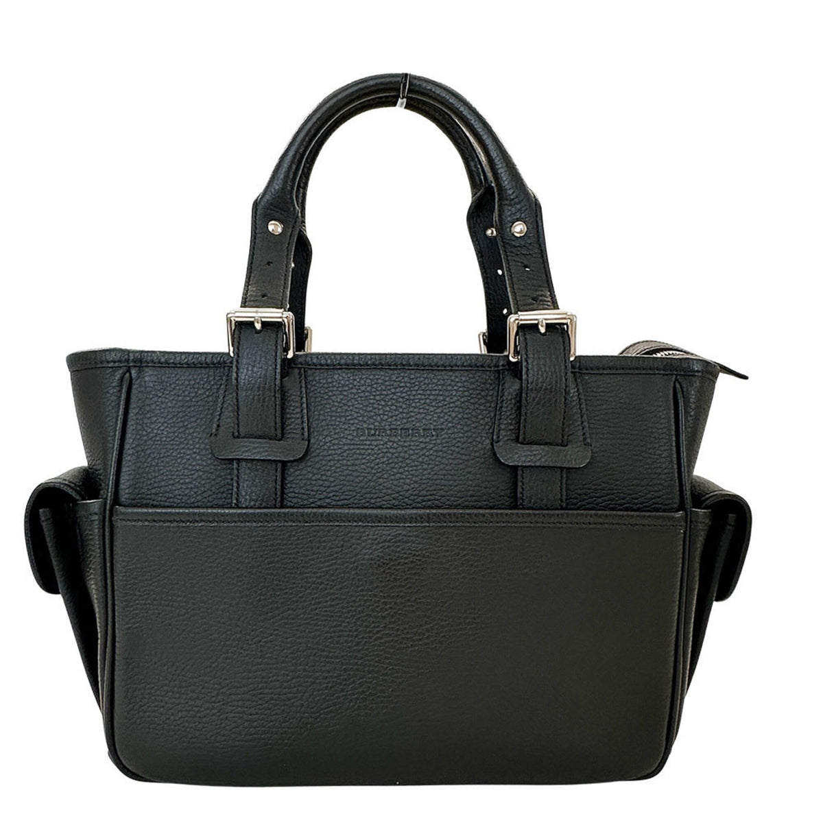 Burberry Black Leather Handbag (Pre-Owned)