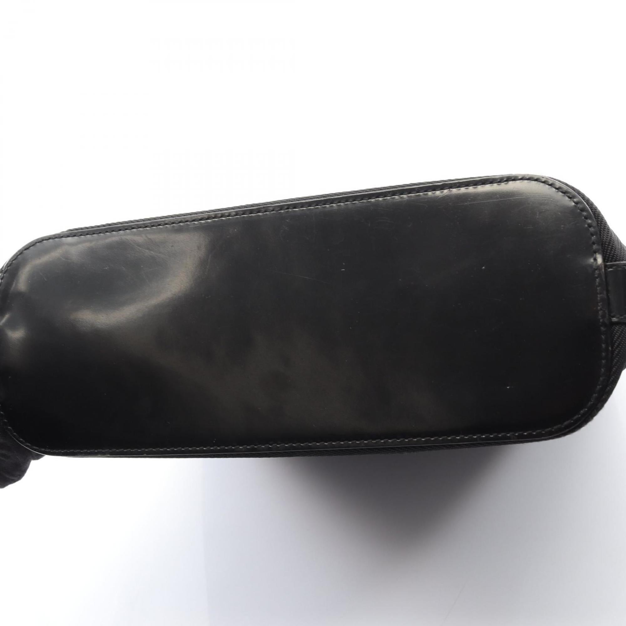 Gucci Black Leather Nylon Canvas Handbag (Pre-Owned)