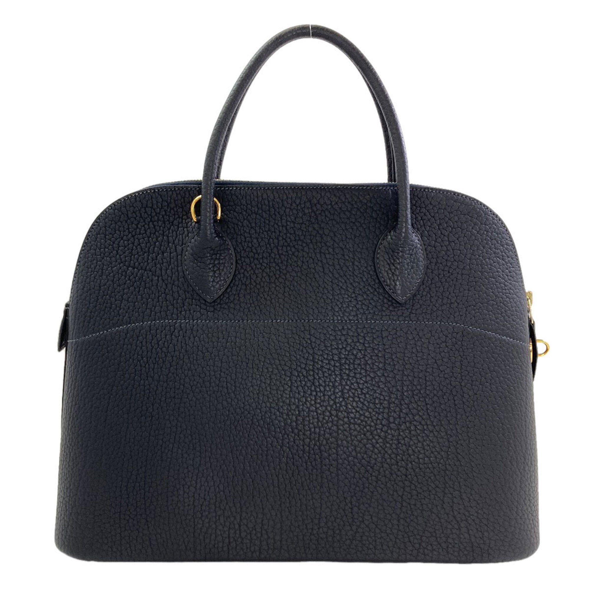 Hermes Bolide Dark Navy Fjord Leather Handbag (Pre-Owned)