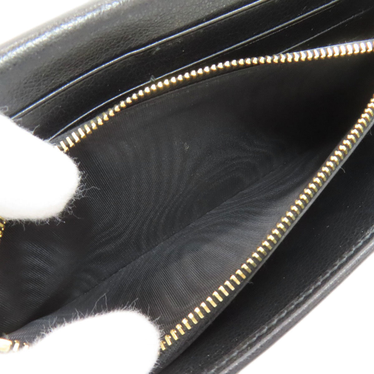 Prada Black Leather Long Wallet (Bi-Fold) (Pre-Owned)