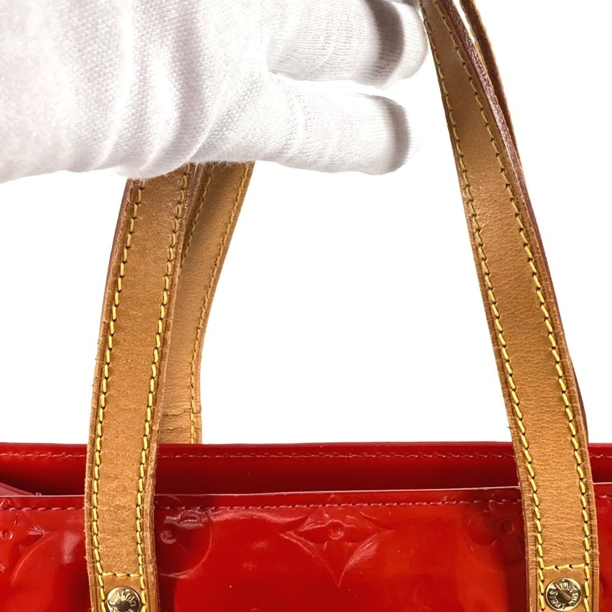 Louis Vuitton Red Color Rouge Monogram Vernis Canvas Shoulder Bag Tote Bag (Pre-Owned)