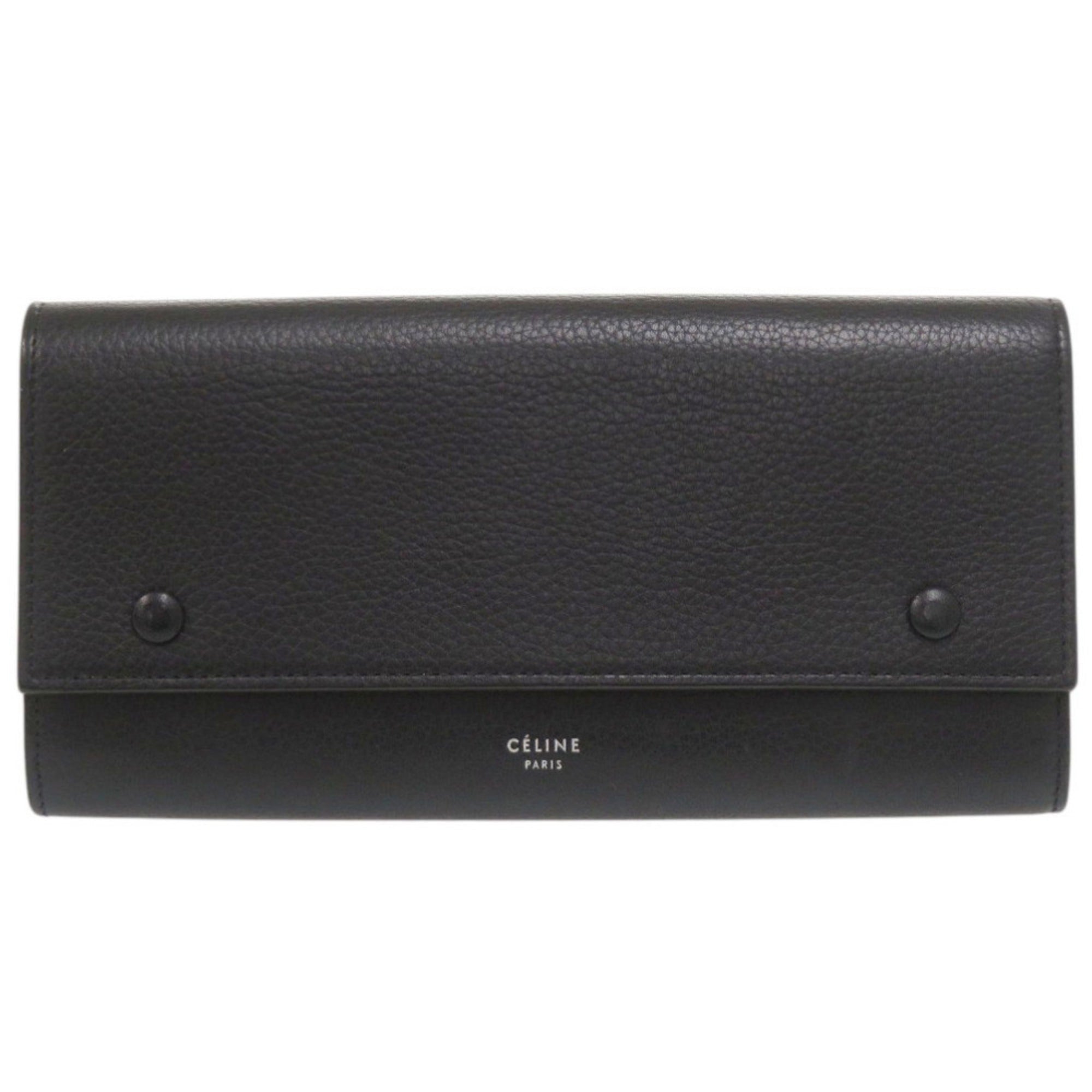 Celine Black Yellow Leather Long Wallet (Bi-Fold) (Pre-Owned)