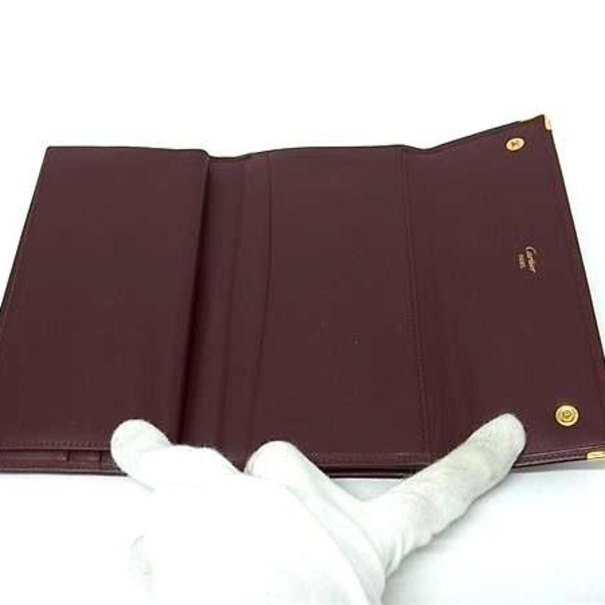 Cartier Must Bordeaux Leather Long Wallet (Bi-Fold) (Pre-Owned)