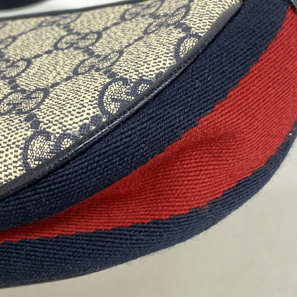 Gucci Beige Navy Pvc Shoulder Bag (Pre-Owned)