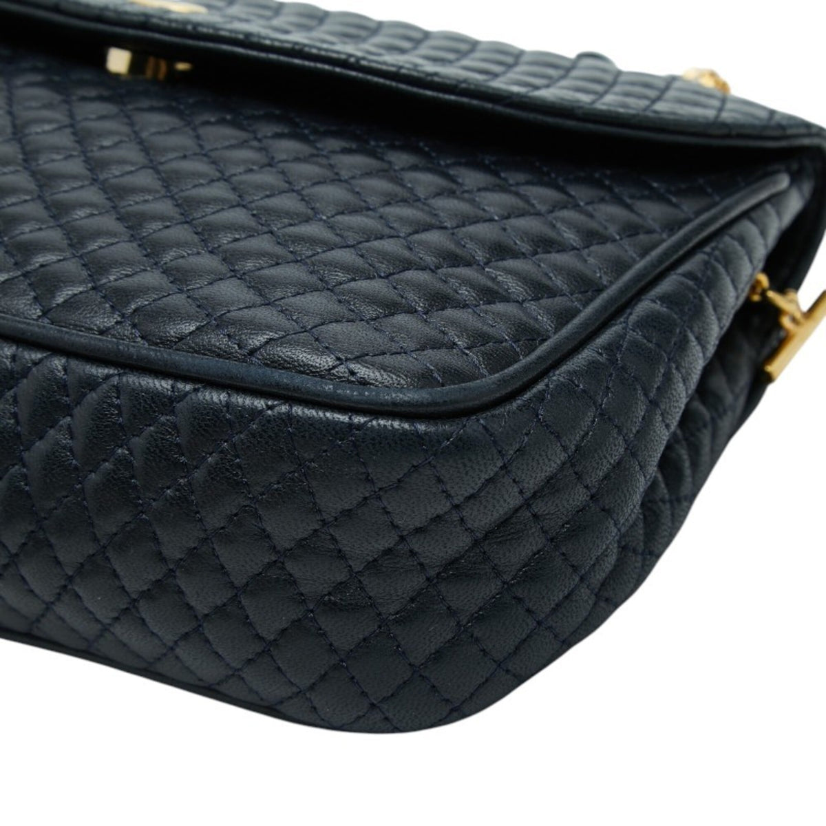 Bally Navy Leather Shoulder Bag (Pre-Owned)
