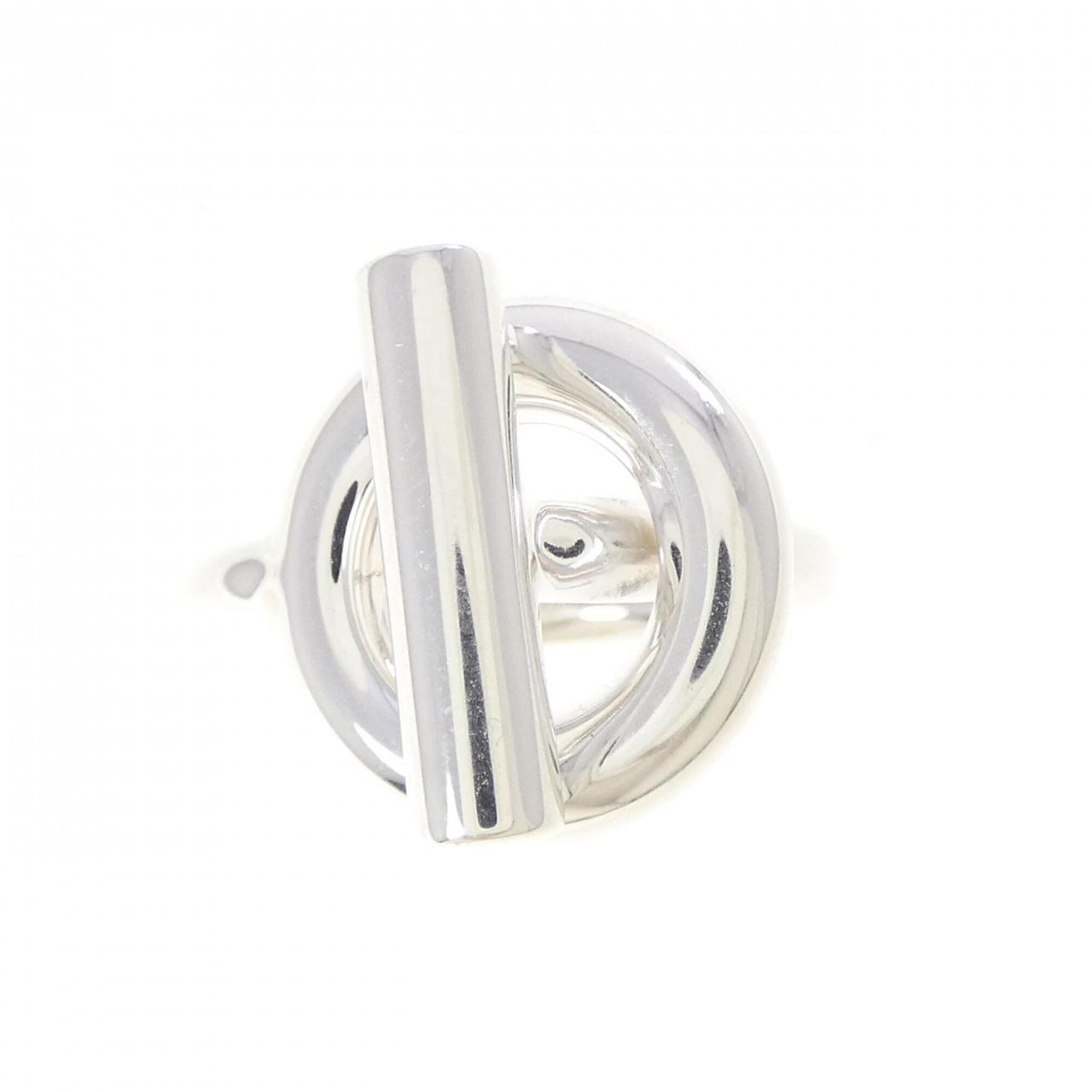 Hermes Silver Silver 925 Band Ring (Pre-Owned)