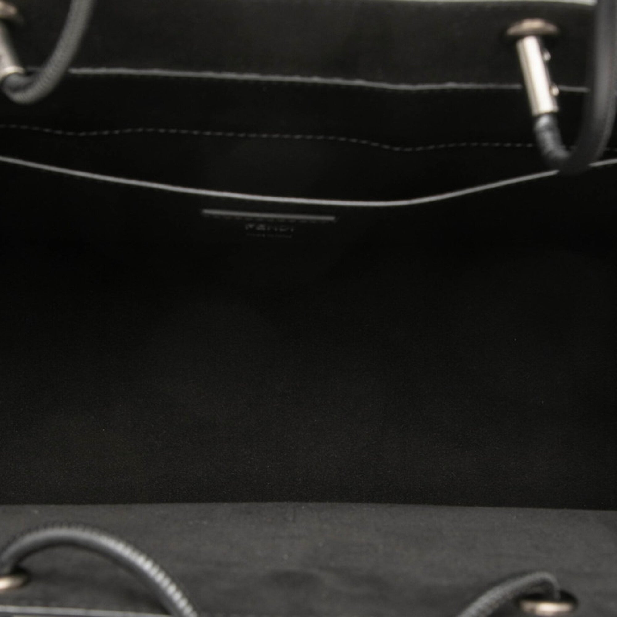 Fendi Black Leather Shopping Bag Shoulder Bag Tote Bag (Pre-Owned)