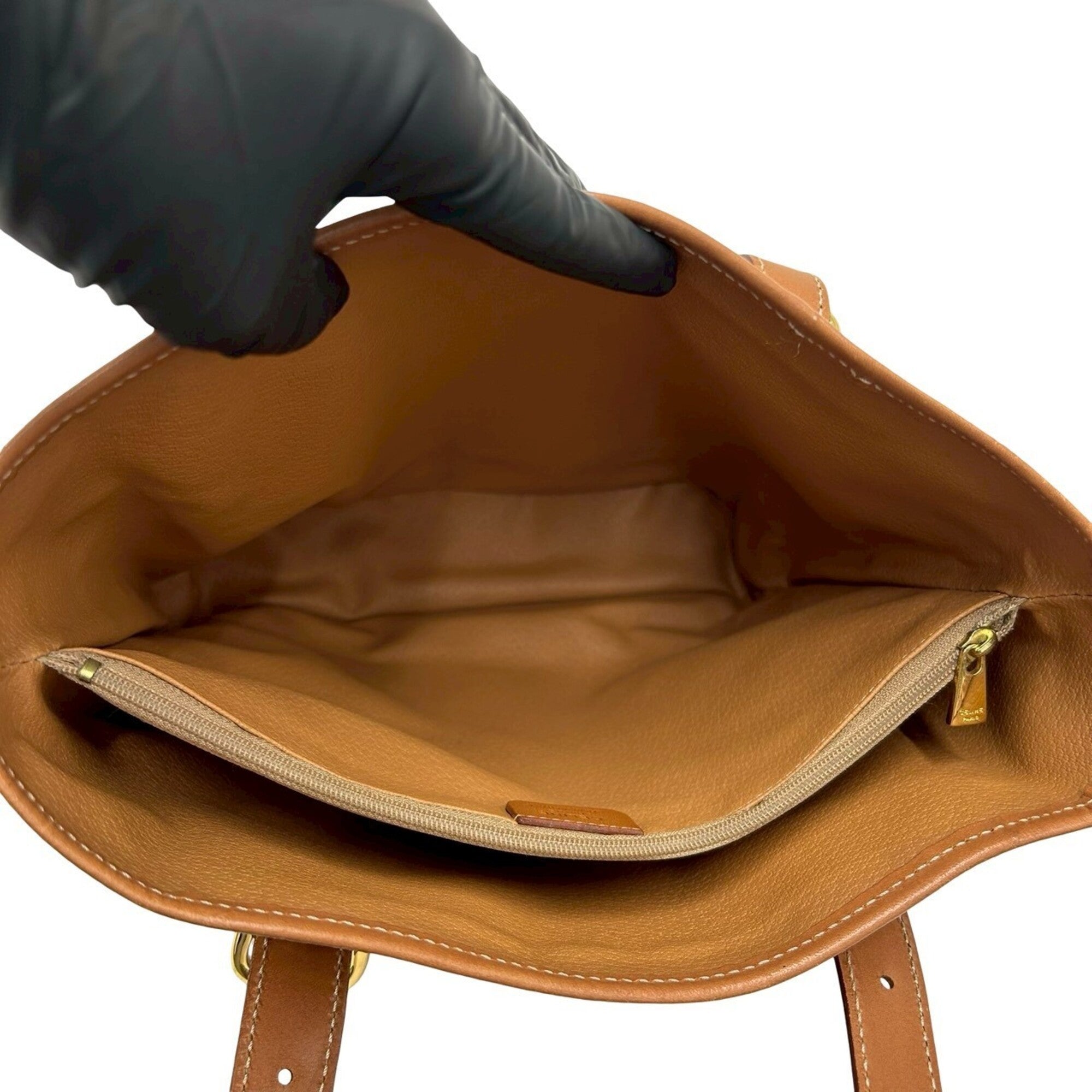 Celine Beige Brown Leather Pvc Handbag Tote Bag (Pre-Owned)