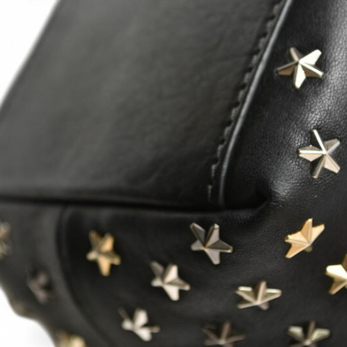 Jimmy Choo Black Leather Handbag Shoulder Bag (Pre-Owned)