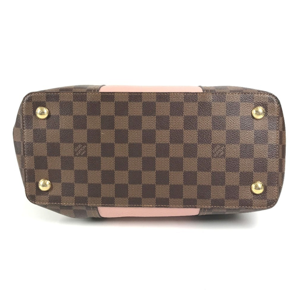 Louis Vuitton Brown Damier Canvas Galle Magnolia Pink Jersey Handbag Shoulder Bag Tote Bag (Pre-Owned)