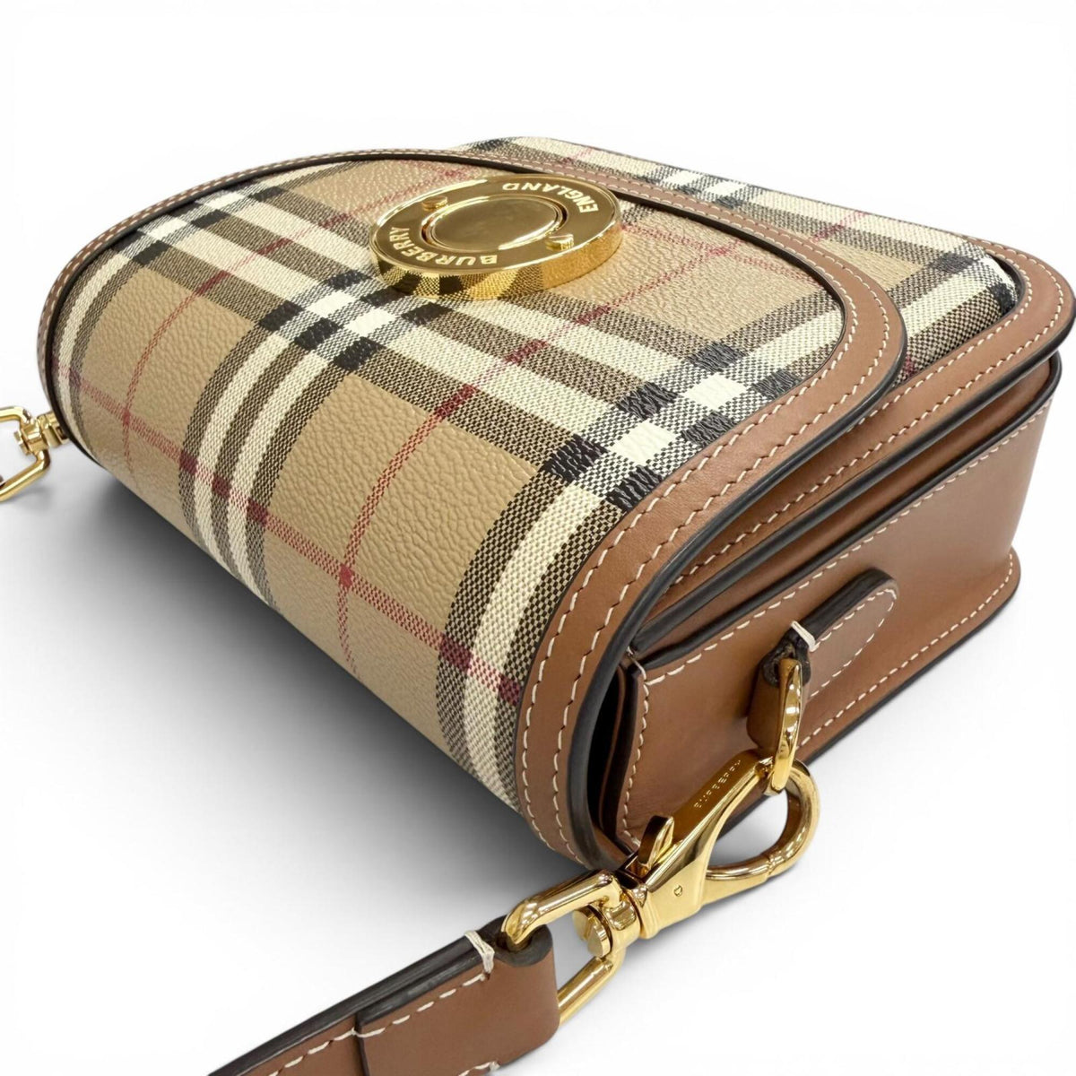 Burberry Beige Brown Leather Crossbody Bag Shoulder Bag (Pre-Owned)