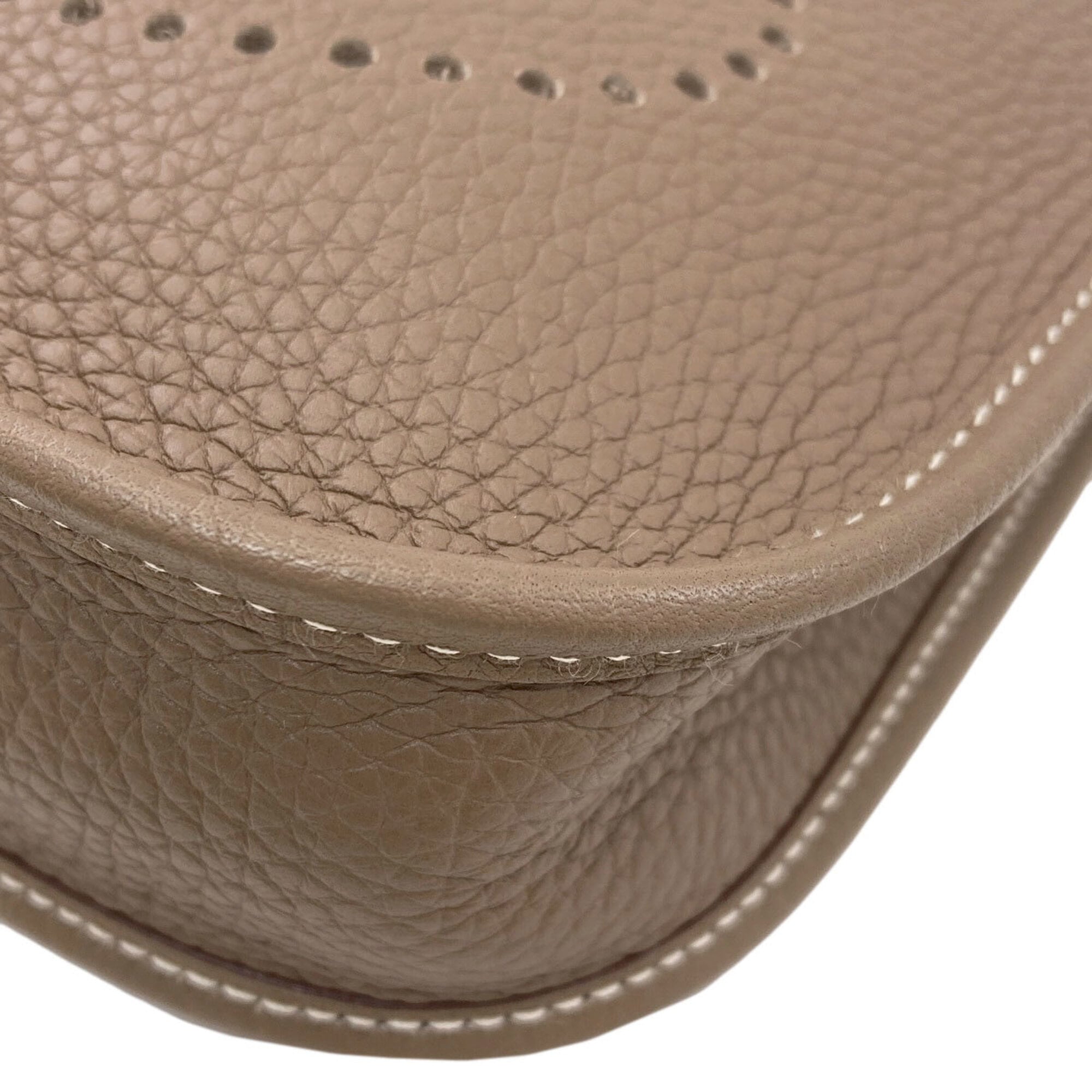 Hermes Etoupe Gray Leather Shoulder Bag (Pre-Owned)