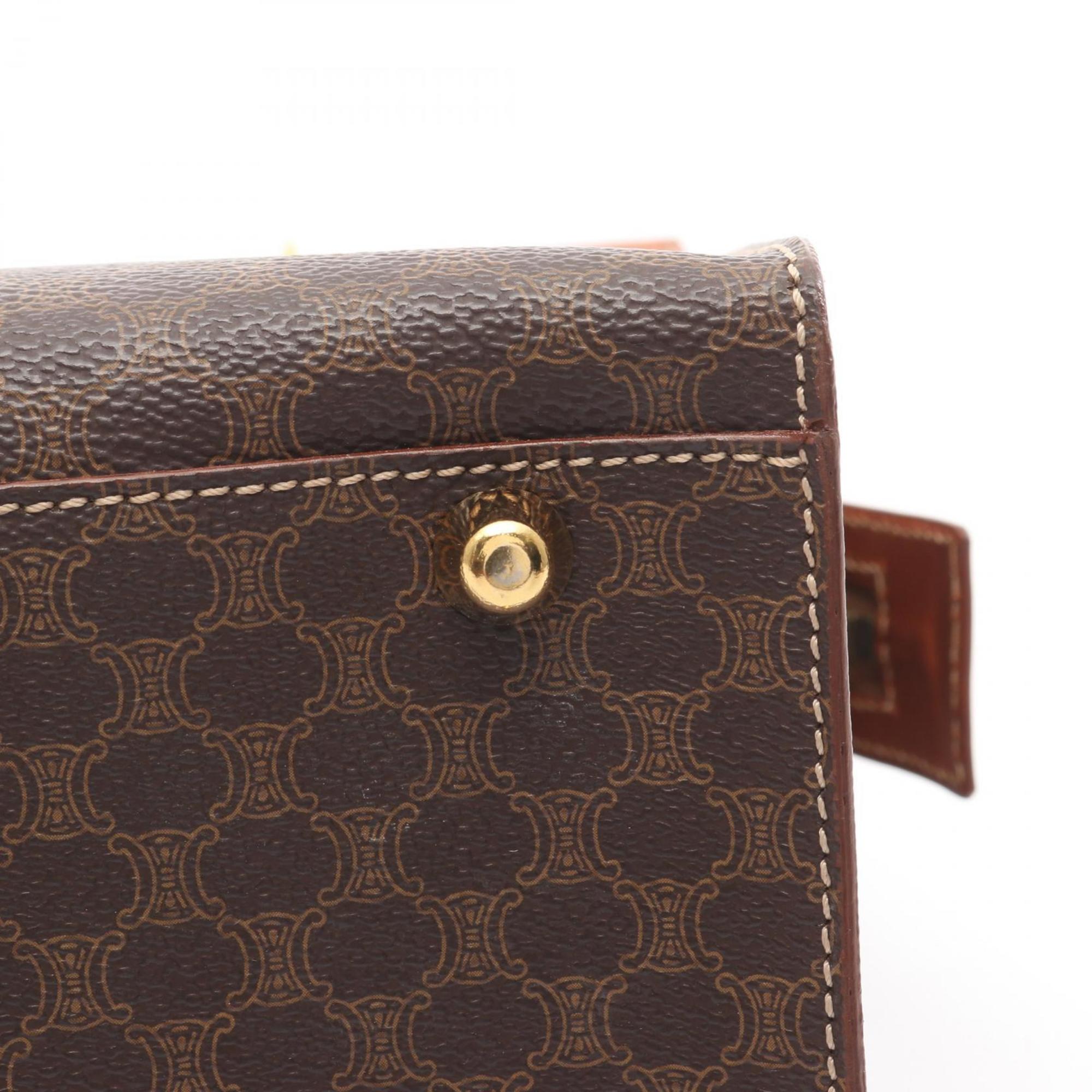 Celine Brown Coated Canvas Leather Handbag (Pre-Owned)