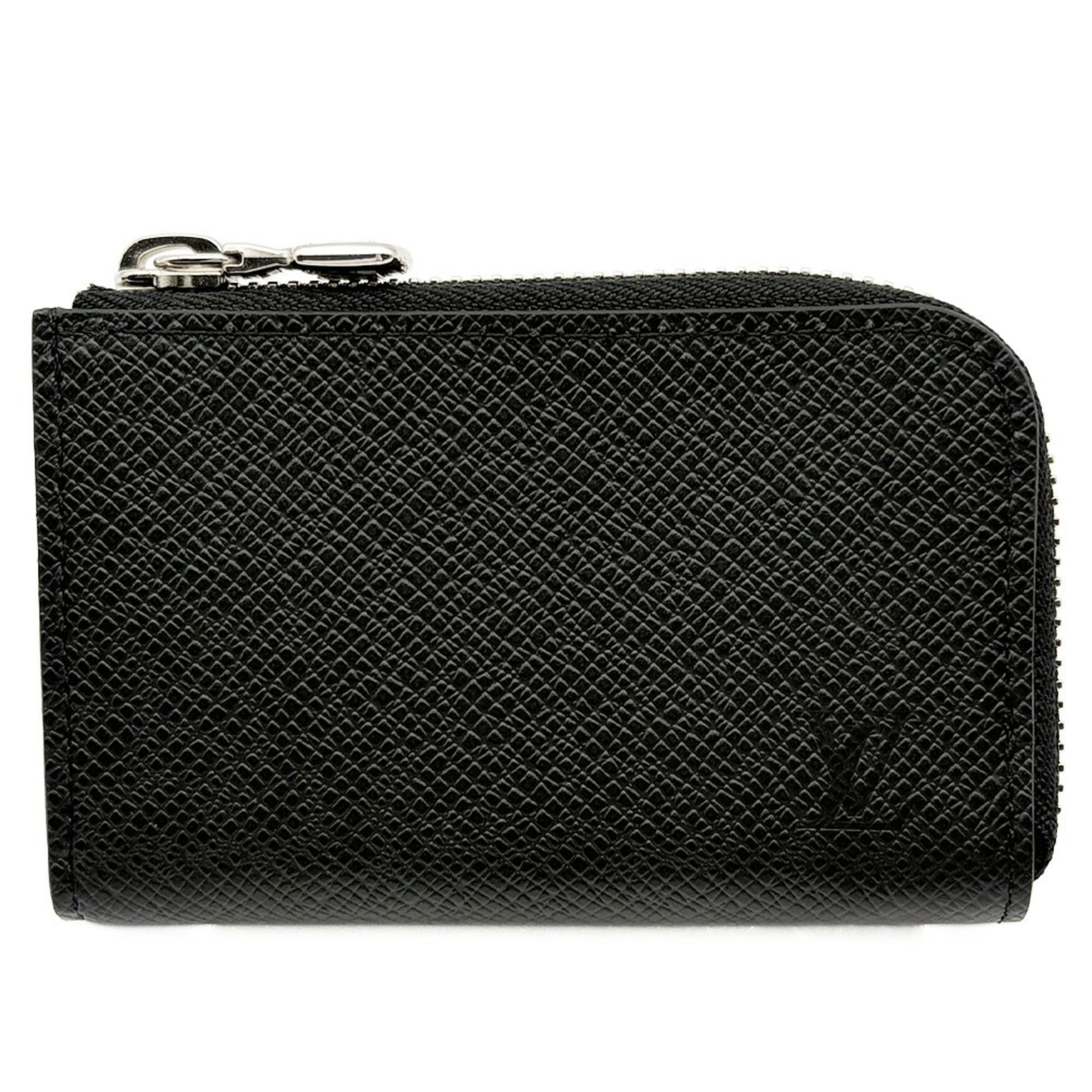 Louis Vuitton Noir Taiga Leather Leather Coin Purse/Coin Case (Pre-Owned)