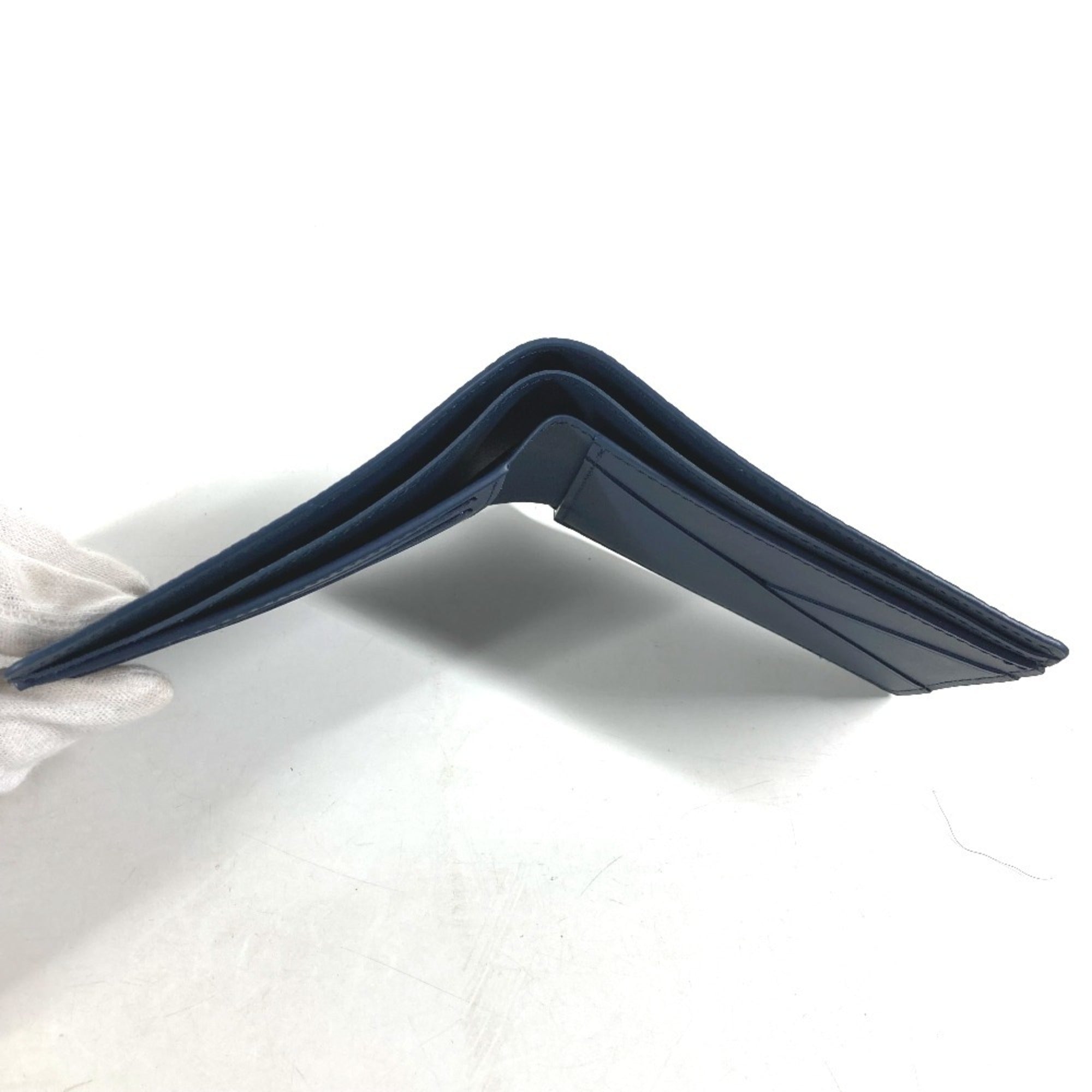 Louis Vuitton Navy Leather Wallet (Bi-Fold) (Pre-Owned)