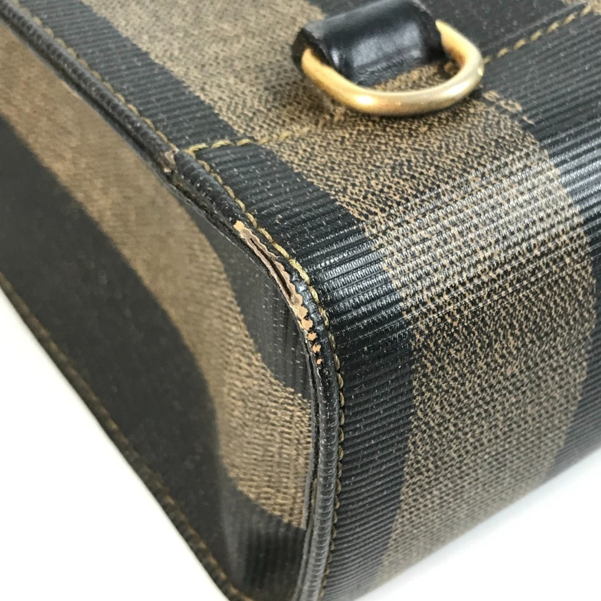 Fendi Khaki Pvc Leather Handbag Tote Bag (Pre-Owned)