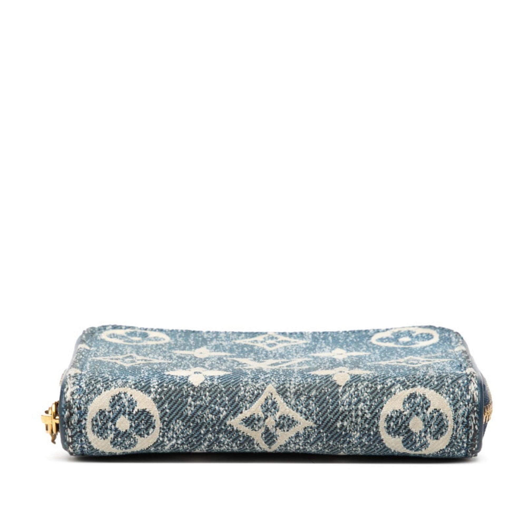 Louis Vuitton Blue Denim Leather Coin Purse/Coin Case (Pre-Owned)