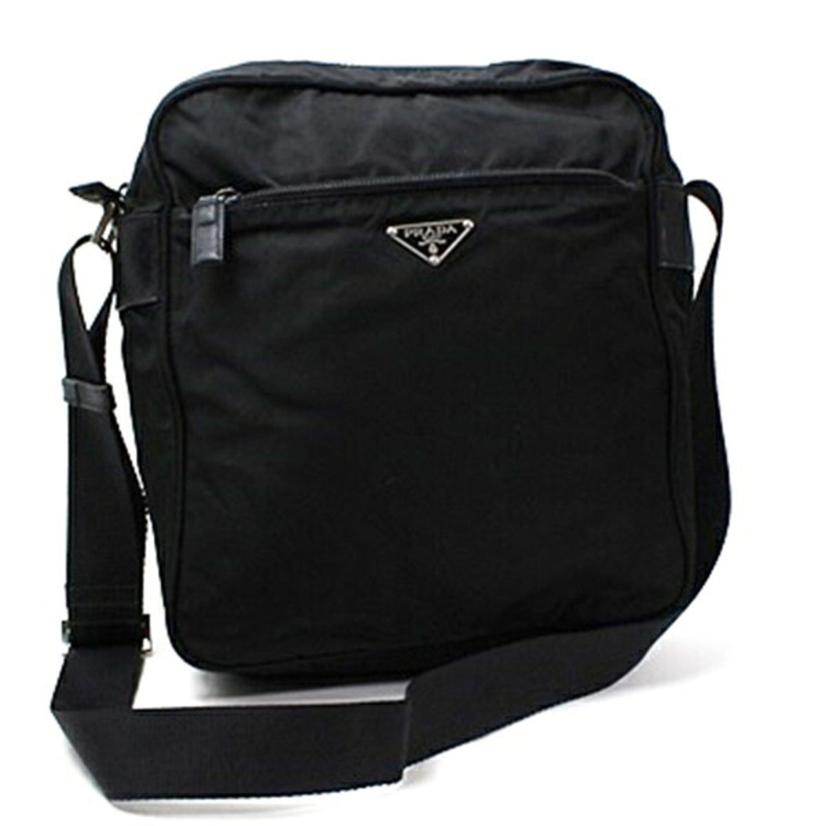 Prada Black White Nylon Shoulder Bag (Pre-Owned)