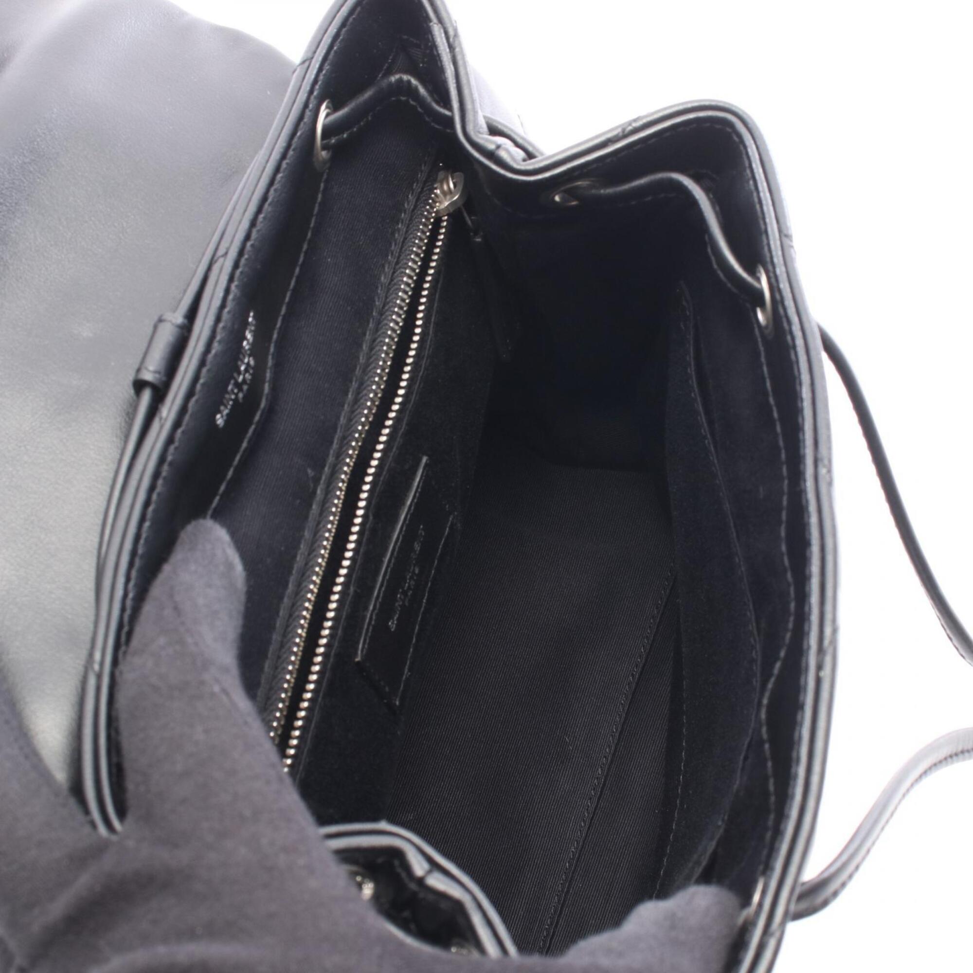 Yves Saint Laurent Black Leather Backpack Handbag (Pre-Owned)