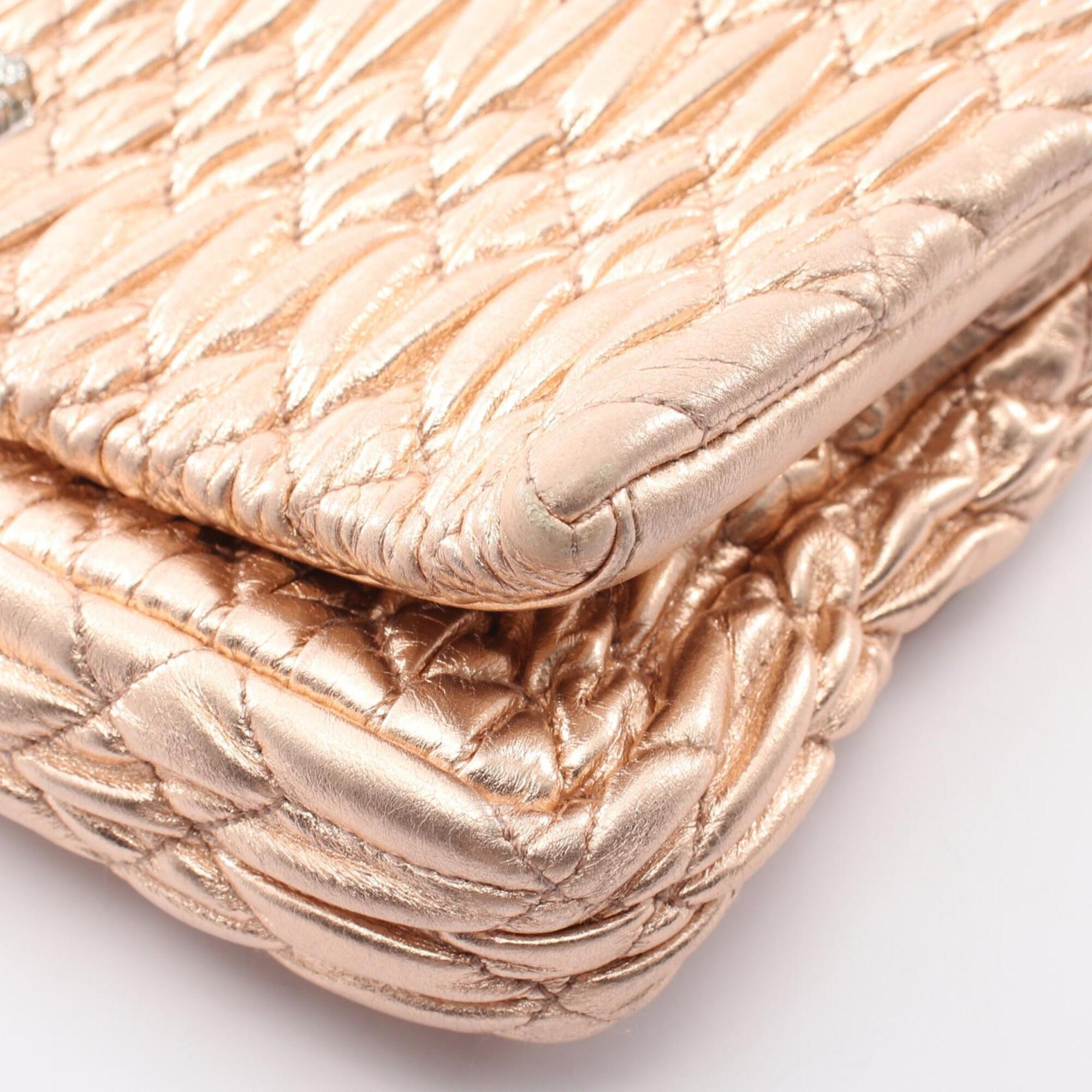 Miu Miu Gold Leather Handbag Shoulder Bag (Pre-Owned)