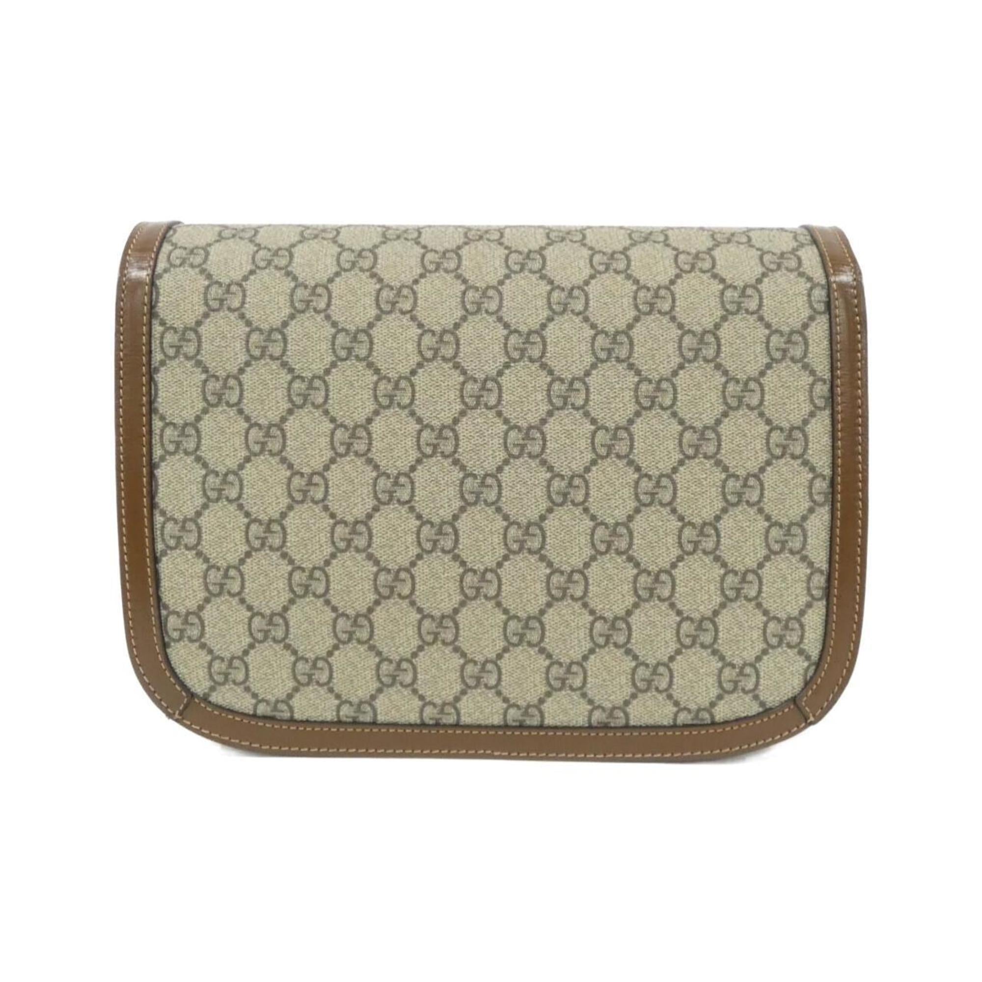 Gucci Beige Brown Gg Supreme Shoulder Bag (Pre-Owned)