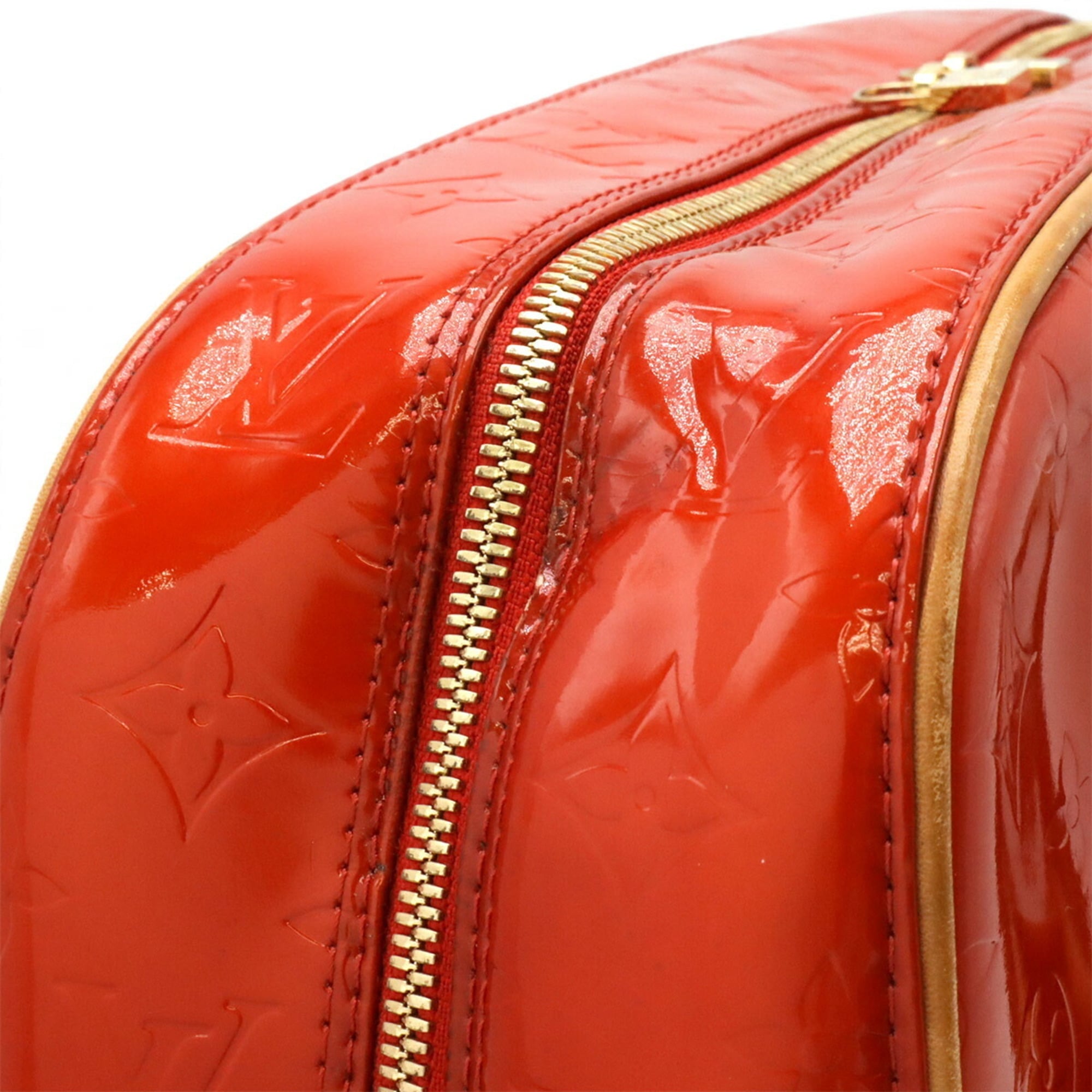 Louis Vuitton Galle Red Color Rouge Monogram Vernis Boston Bag Shoulder Bag Tote Bag (Pre-Owned)