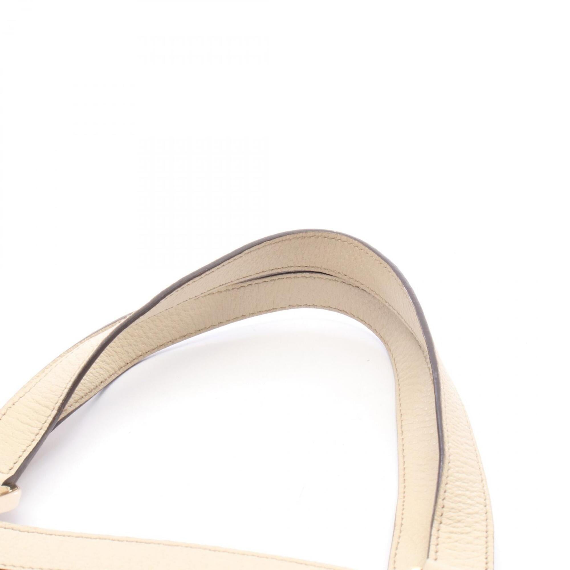 Gucci Abbey Beige Ivory Canvas Leather Handbag Tote Bag (Pre-Owned)