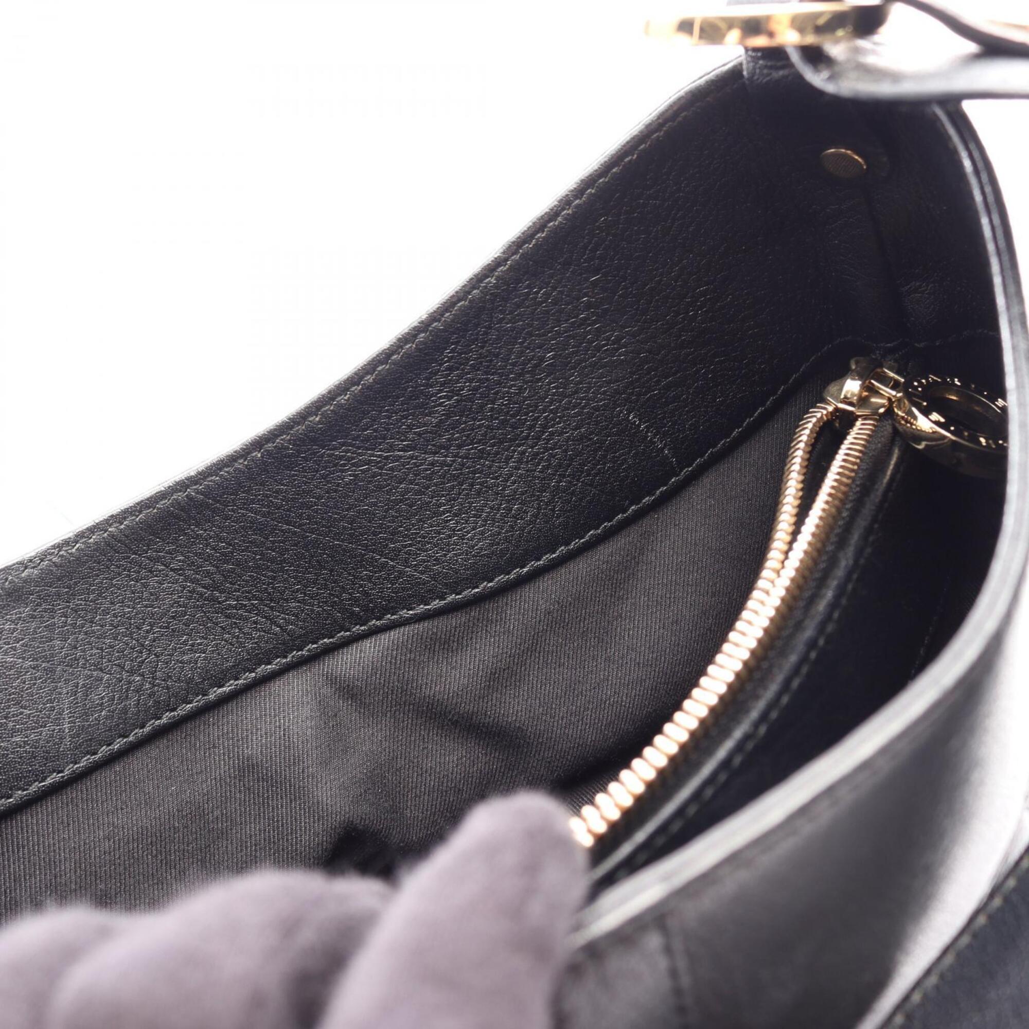 Bvlgari Black Leather Handbag Shoulder Bag (Pre-Owned)