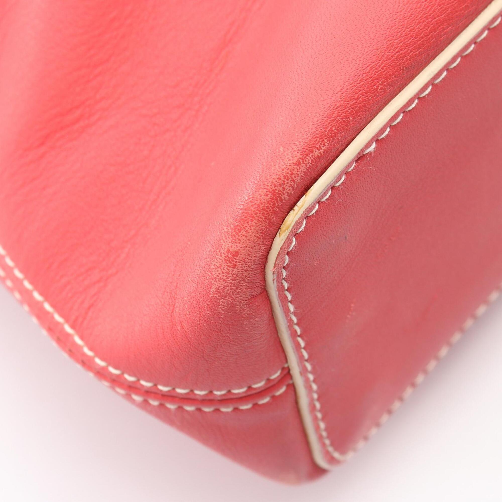 Loewe Red Color Leather Handbag Shoulder Bag (Pre-Owned)