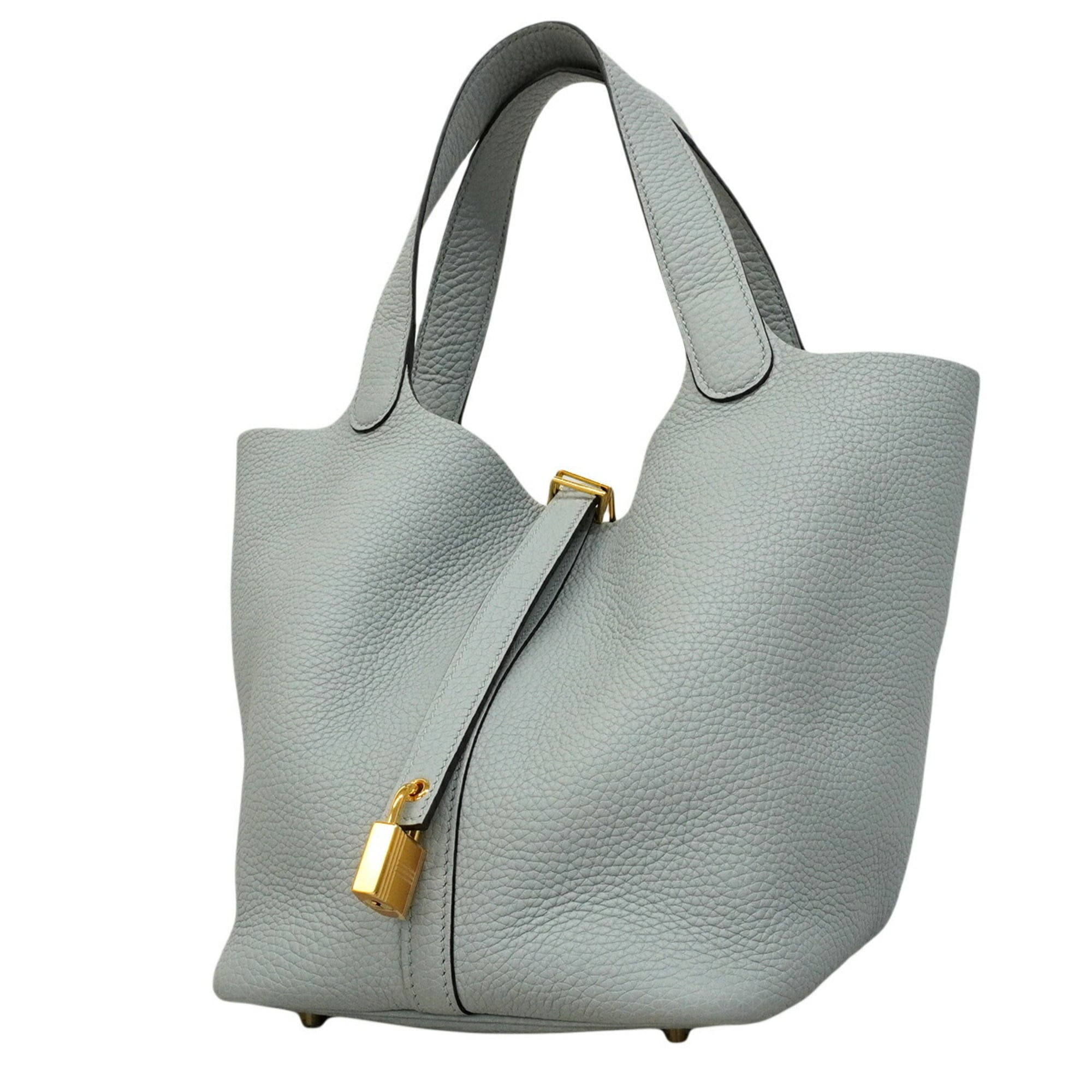 Hermes Blue Taurillon Clemence Leather Handbag (Pre-Owned)