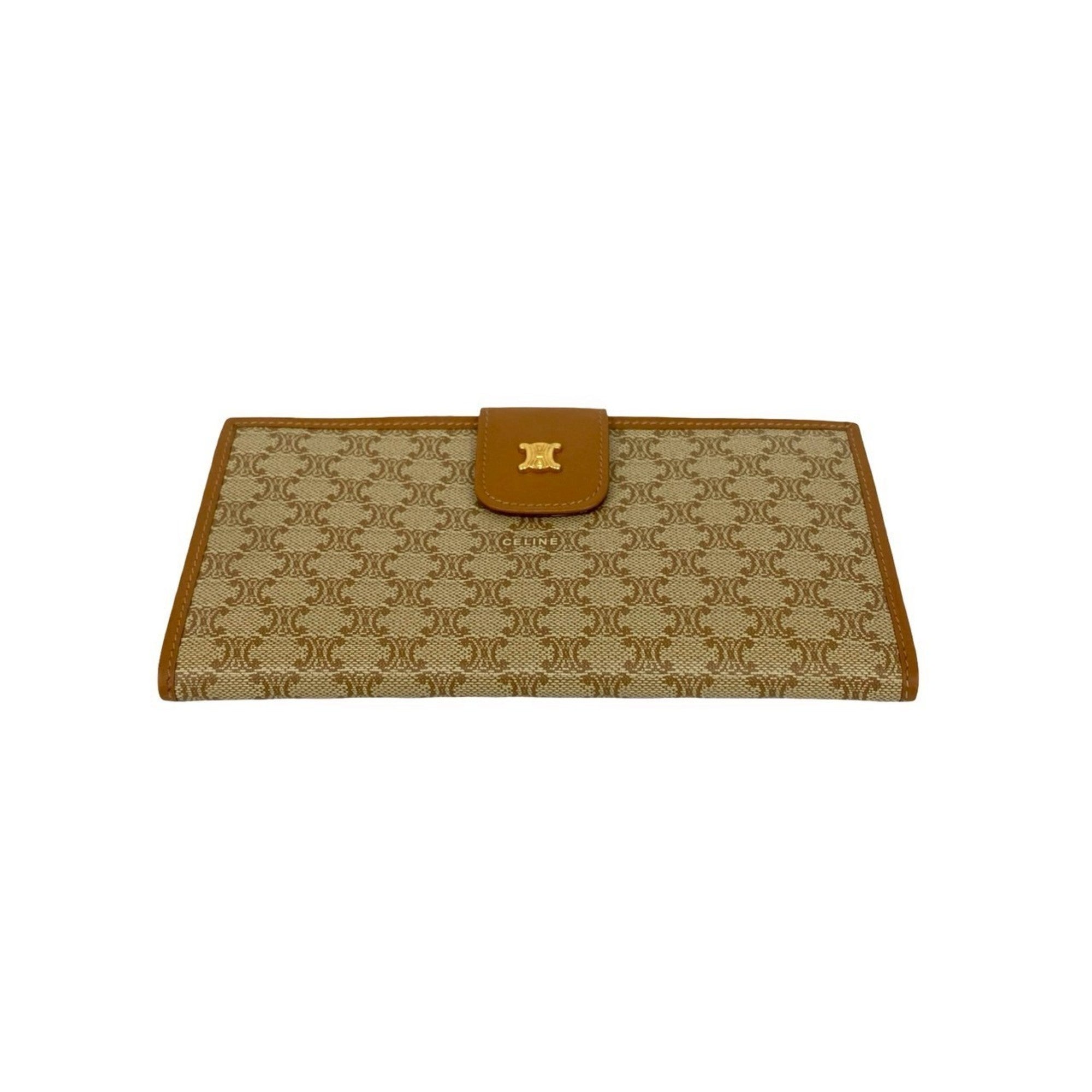 Celine Beige Brown Leather Pvc Wallet (Bi-Fold) (Pre-Owned)
