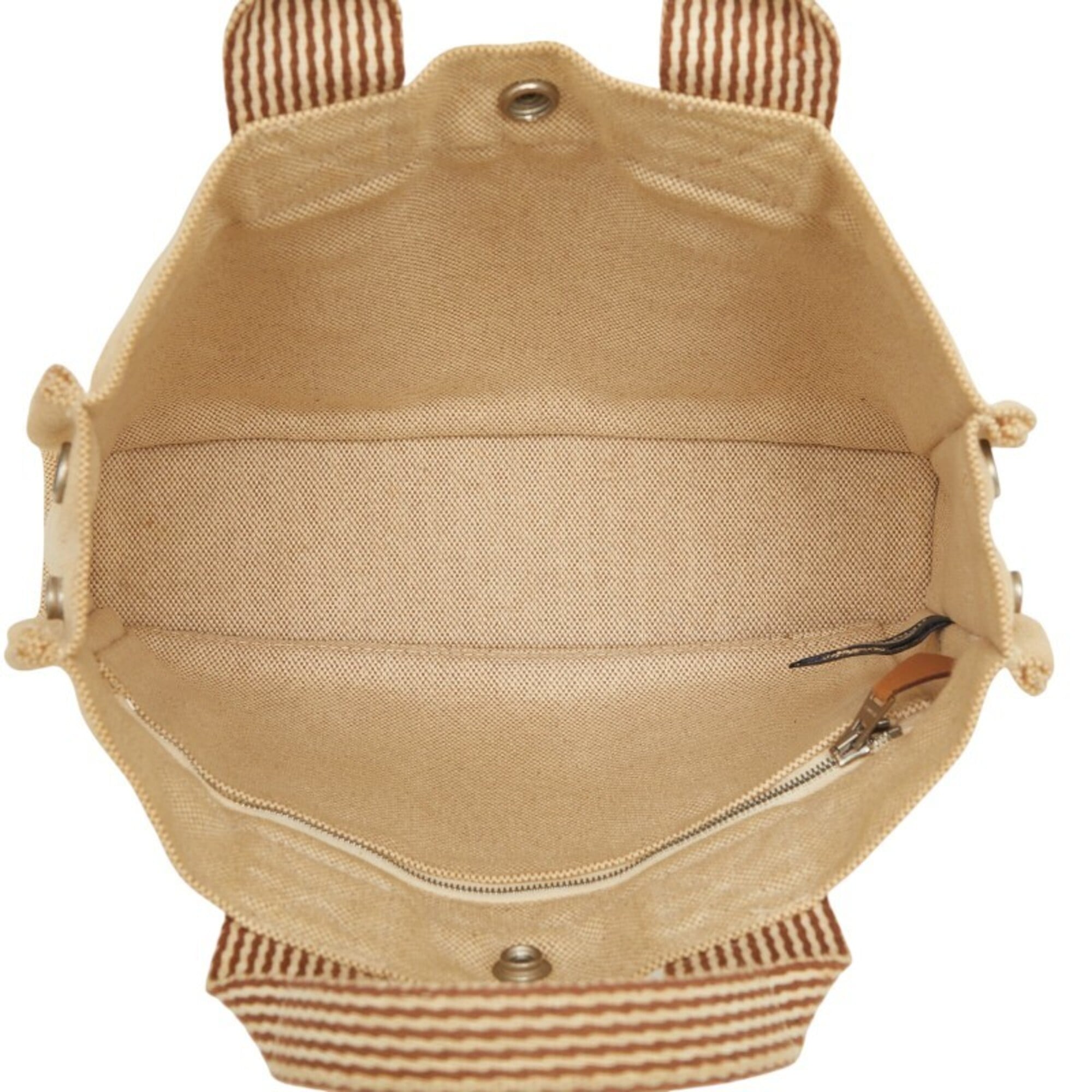 Hermes Beige Brown Canvas Tote Bag (Pre-Owned)