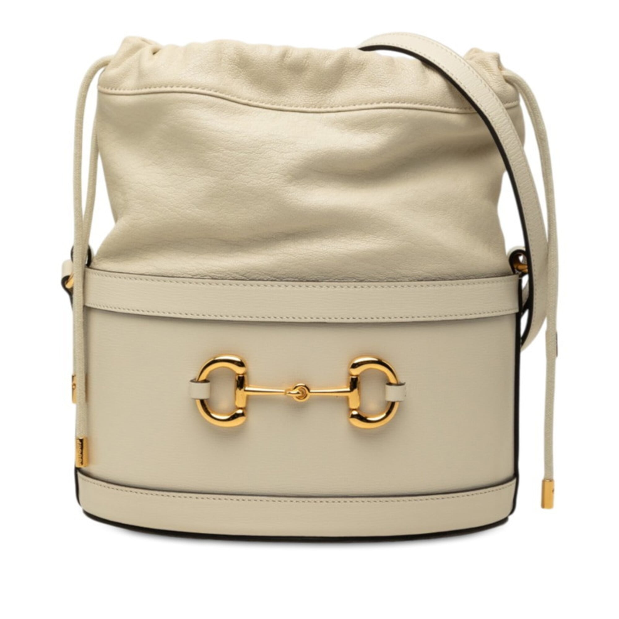 Gucci Horsebit White Leather Shoulder Bag (Pre-Owned)