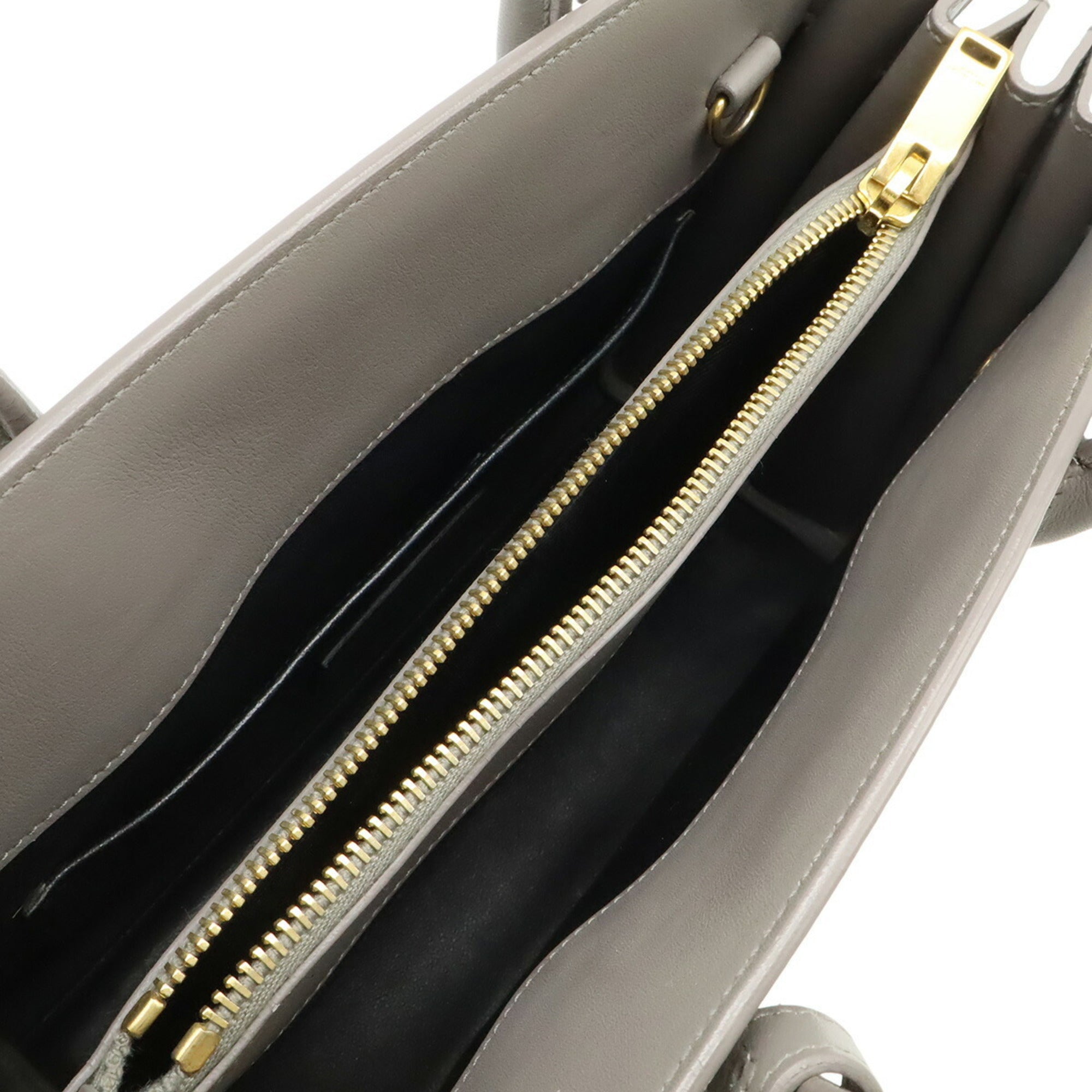 Yves Saint Laurent Gray Leather Handbag Shoulder Bag (Pre-Owned)