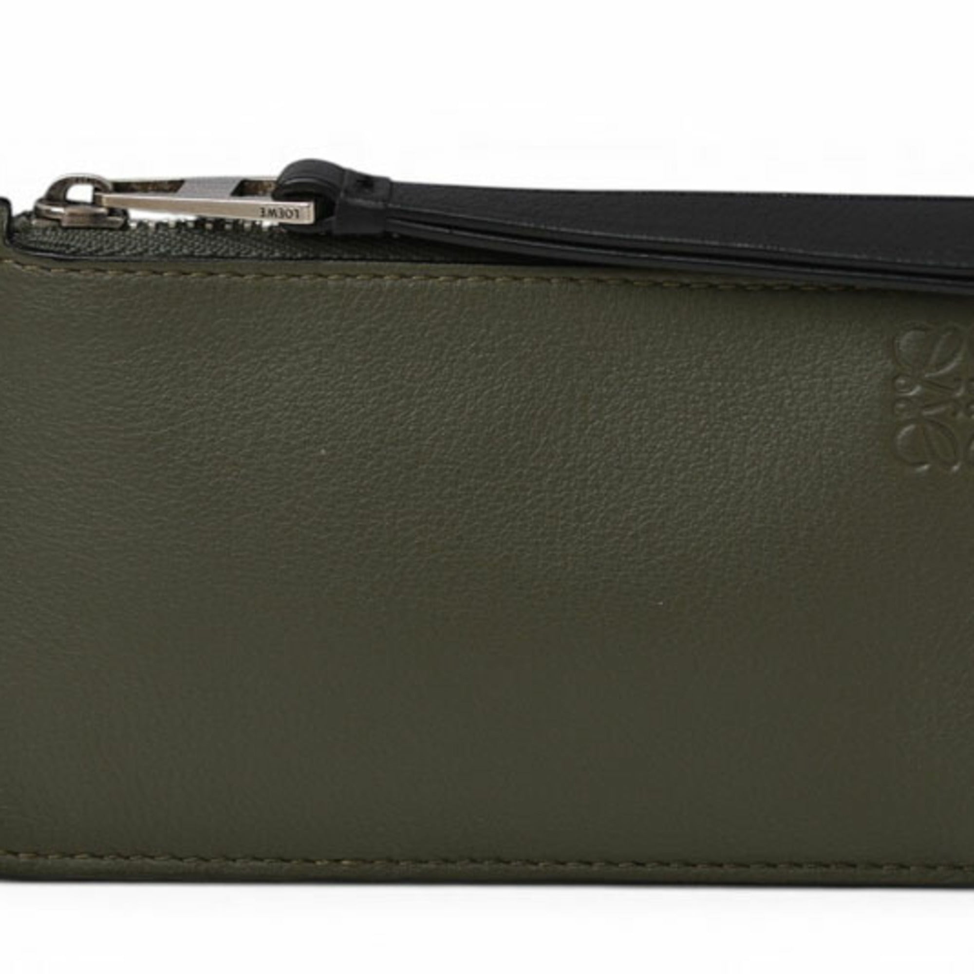 Loewe Khaki Brown Leather Coin Purse/Coin Case (Pre-Owned)
